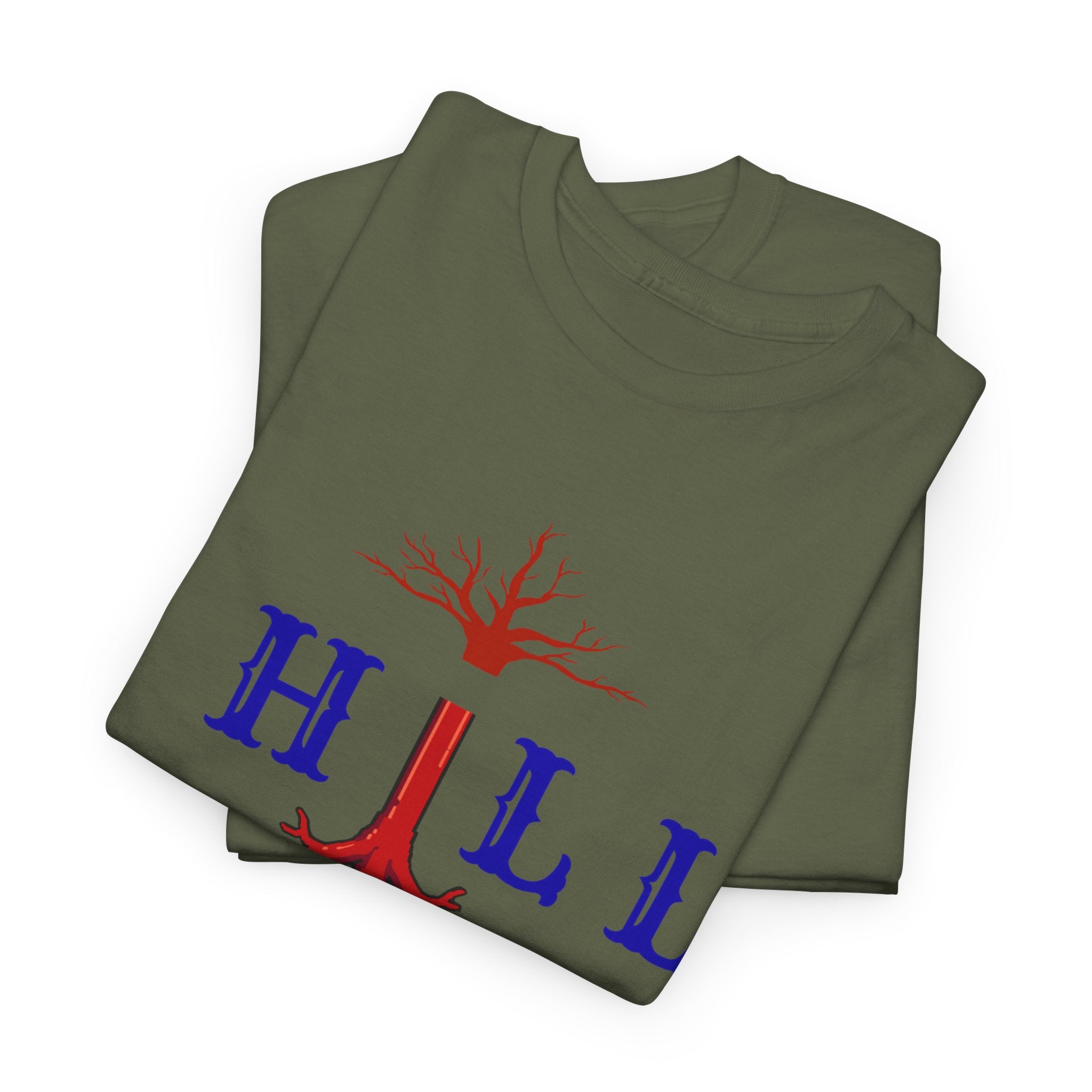 T-Shirt — Hill Roots Logo Tee (red tree roots graphic)