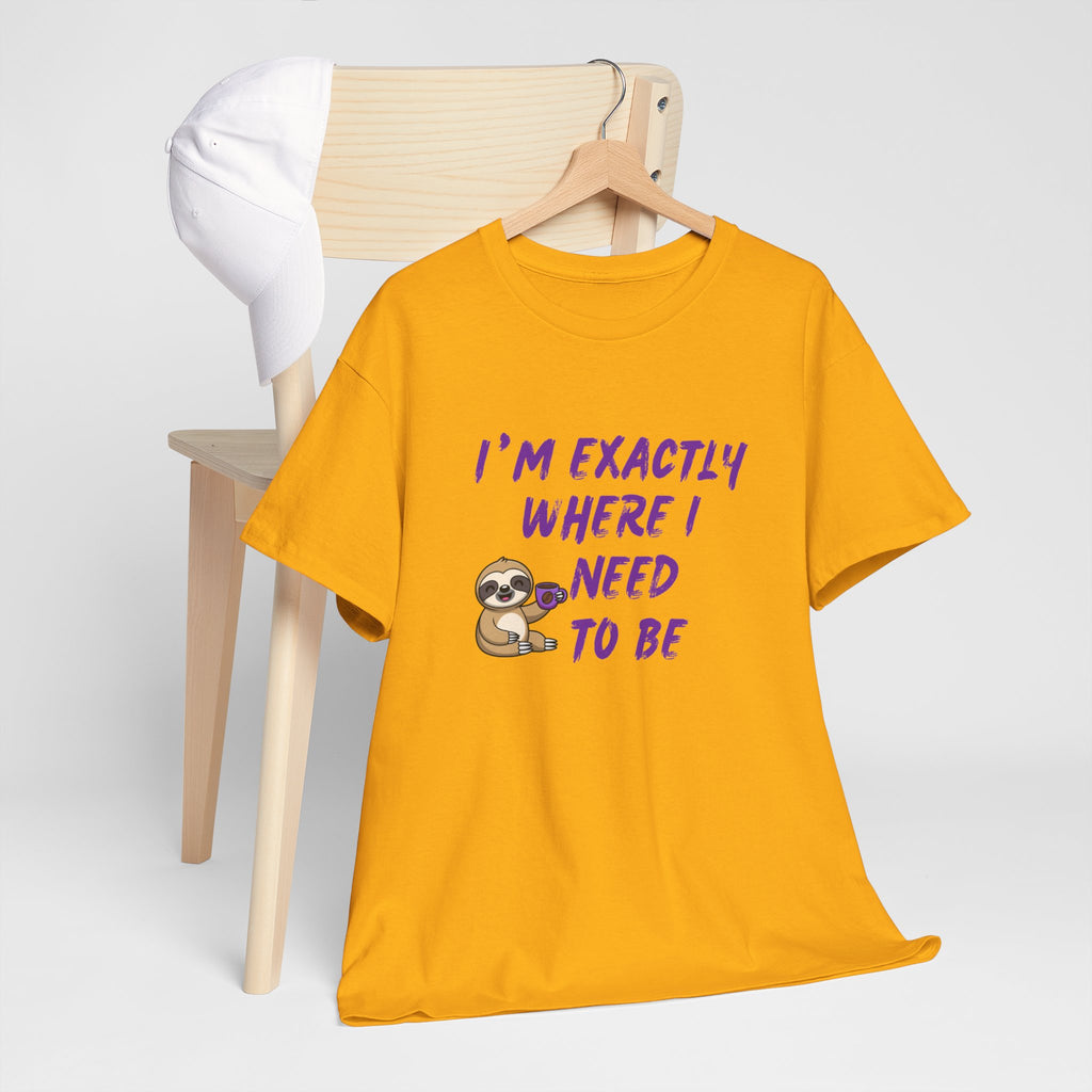 Sloth "I'm Exactly Where I Need to Be" Graphic Tee