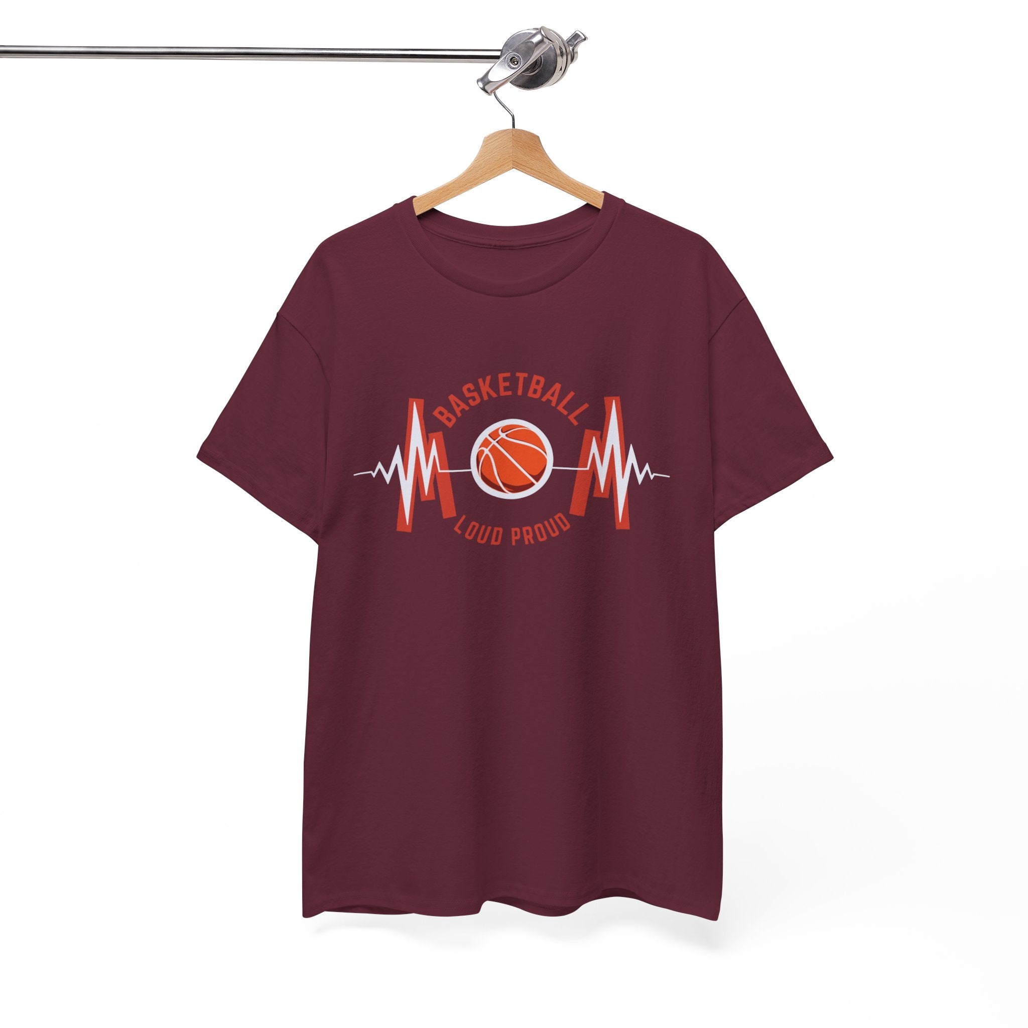 Basketball Mom Loud Proud Tee — Heartbeat Hoop Graphic T‑Shirt