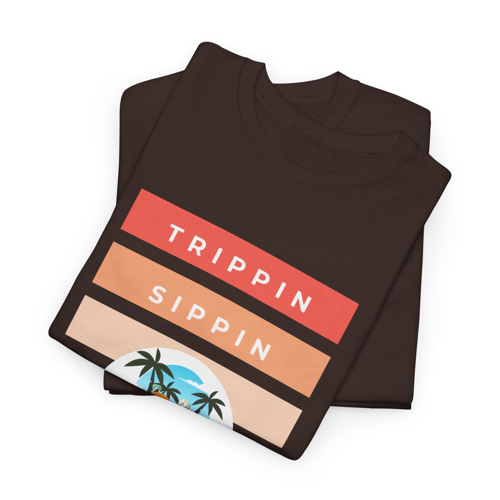 Trippin Sippin and Vibin Tropical Tee