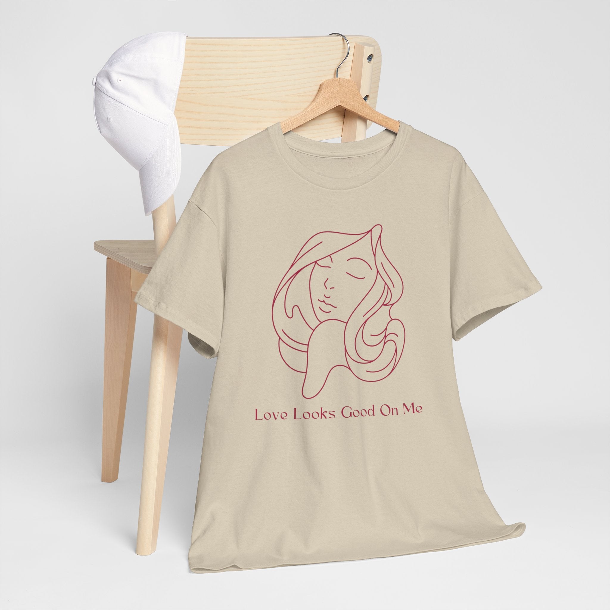 T-Shirt — 'Love Looks Good On Me' Minimal Line Art Tee