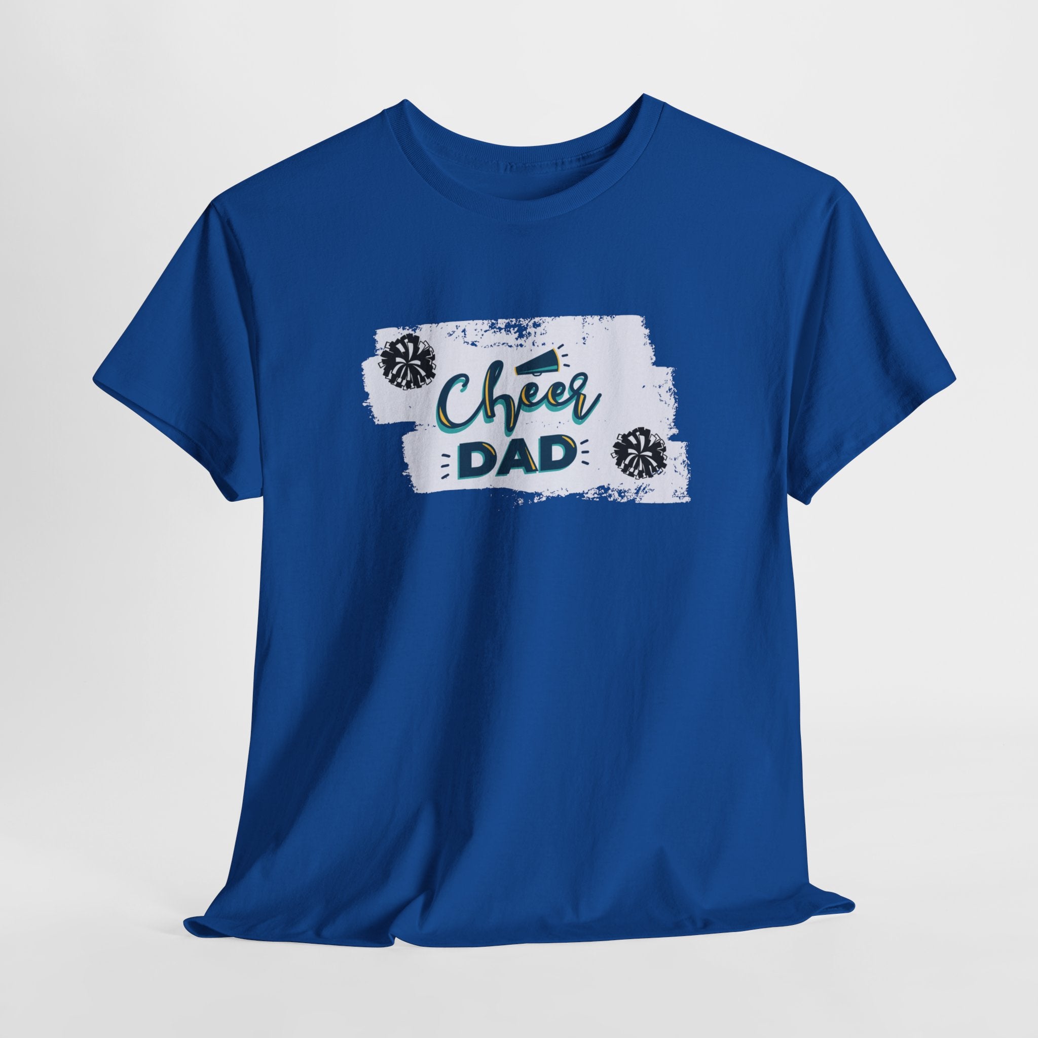 Cheer Dad T-Shirt — Cheerleading Dad Tee with Pom-Poms, Father's Day Gift