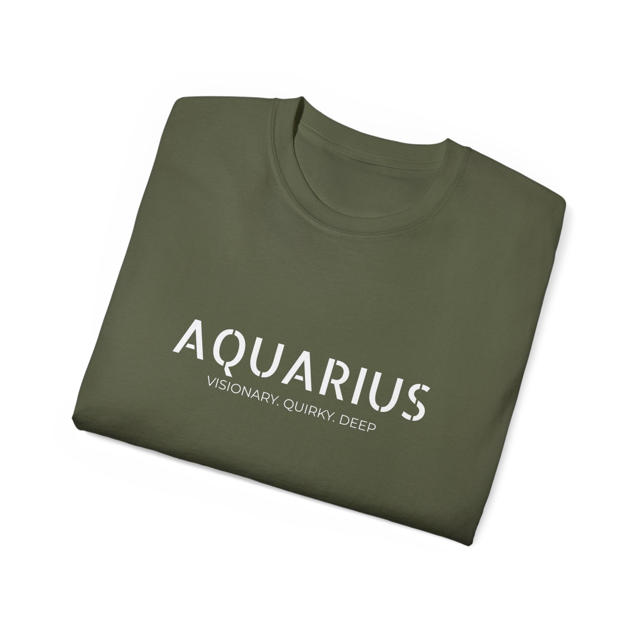 Aquarius Zodiac Tee — 'Visionary Quirky Deep' Astrology T-Shirt