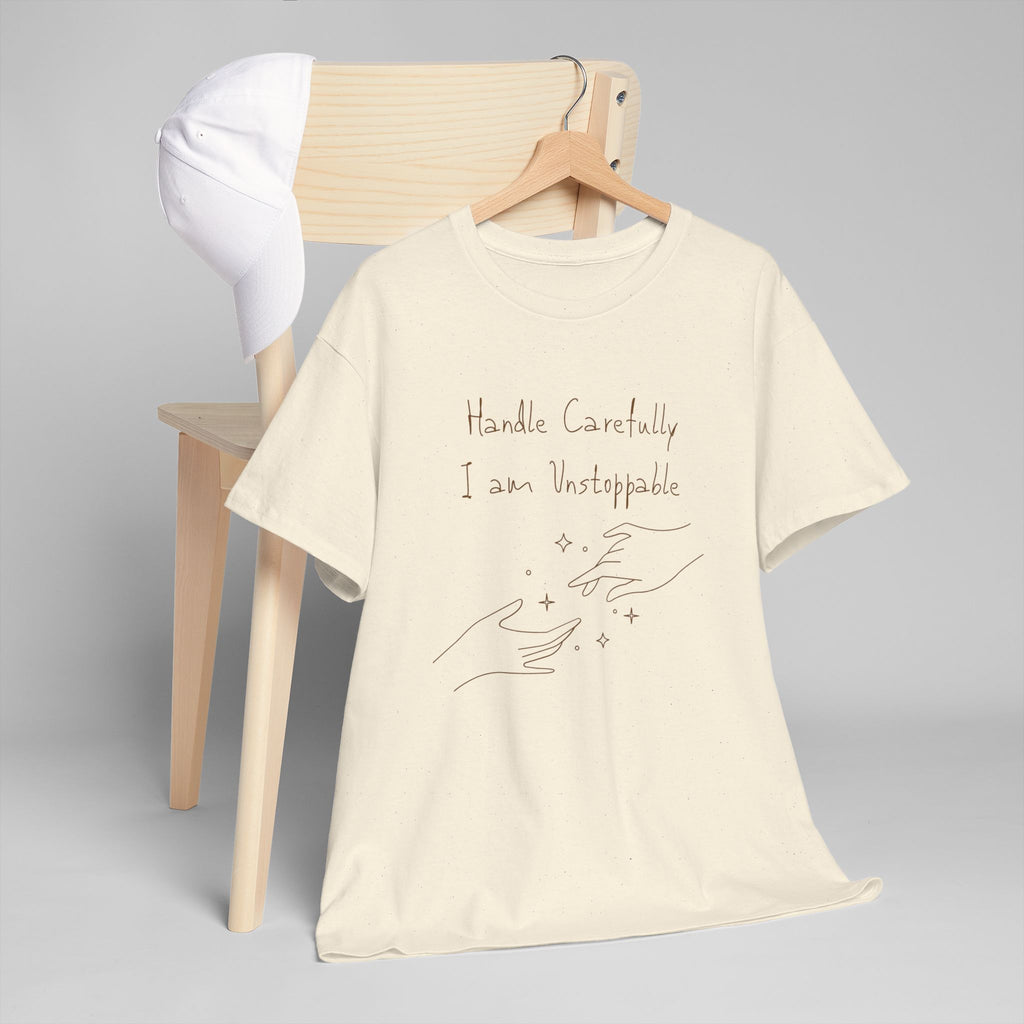 Vulnerable Hearts Tee – "Handle Carefully I am Unstoppable" Minimalist Graphic T-Shirt