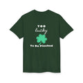 St. Patrick's Day T-Shirt – "Too Lucky to Be Pinched" Shamrock Tee