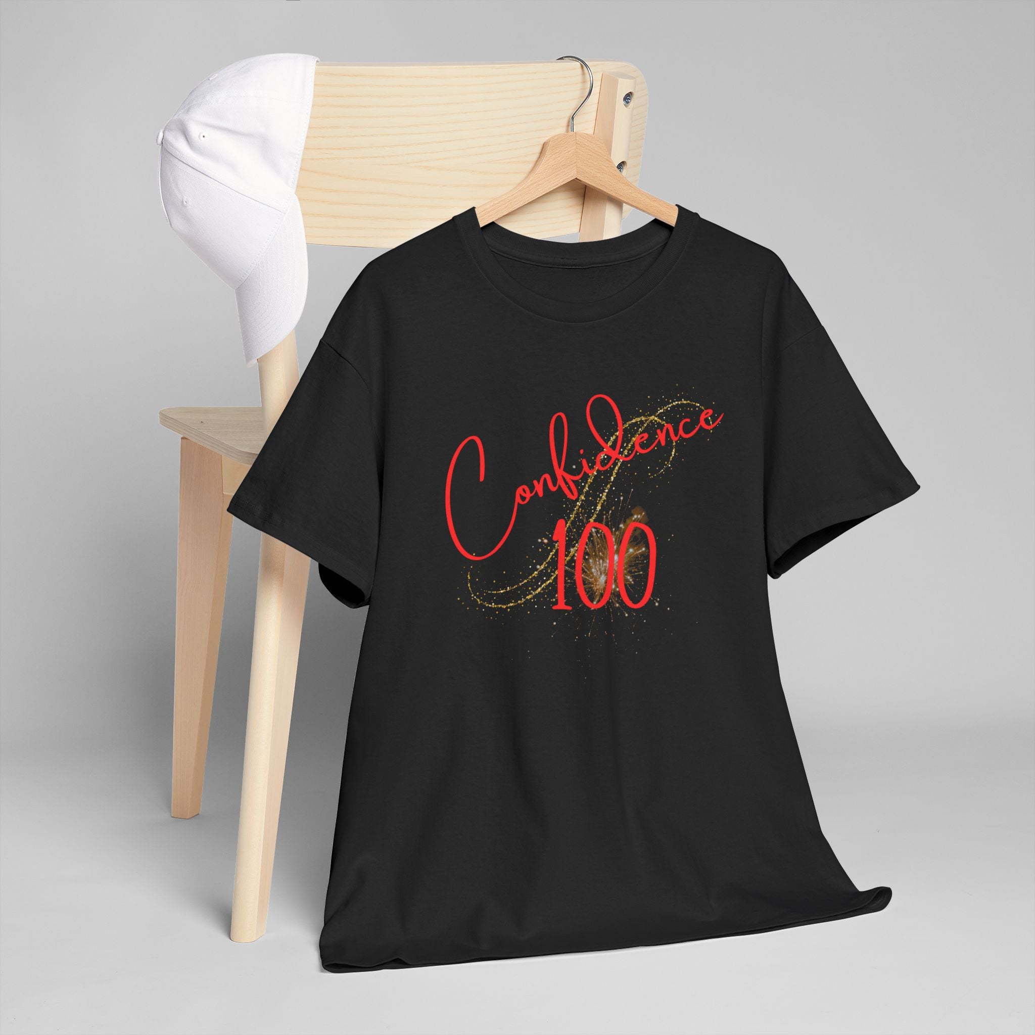 Confidence 100 T-Shirt — Inspirational Script Graphic Tee