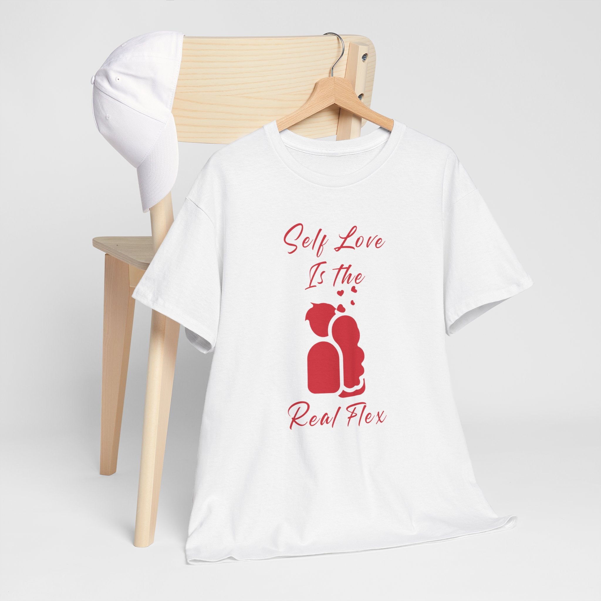 T-Shirt — "Self Love Is The Real Flex" Romantic Couple Graphic Tee