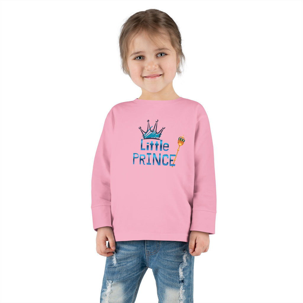 Little Prince Toddler Long Sleeve Tee — Cute Crown Design