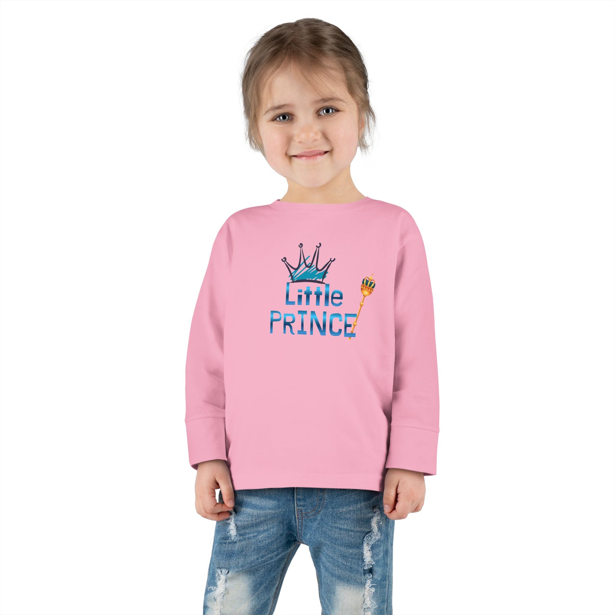 Little Prince Toddler Long Sleeve Tee — Cute Crown Design