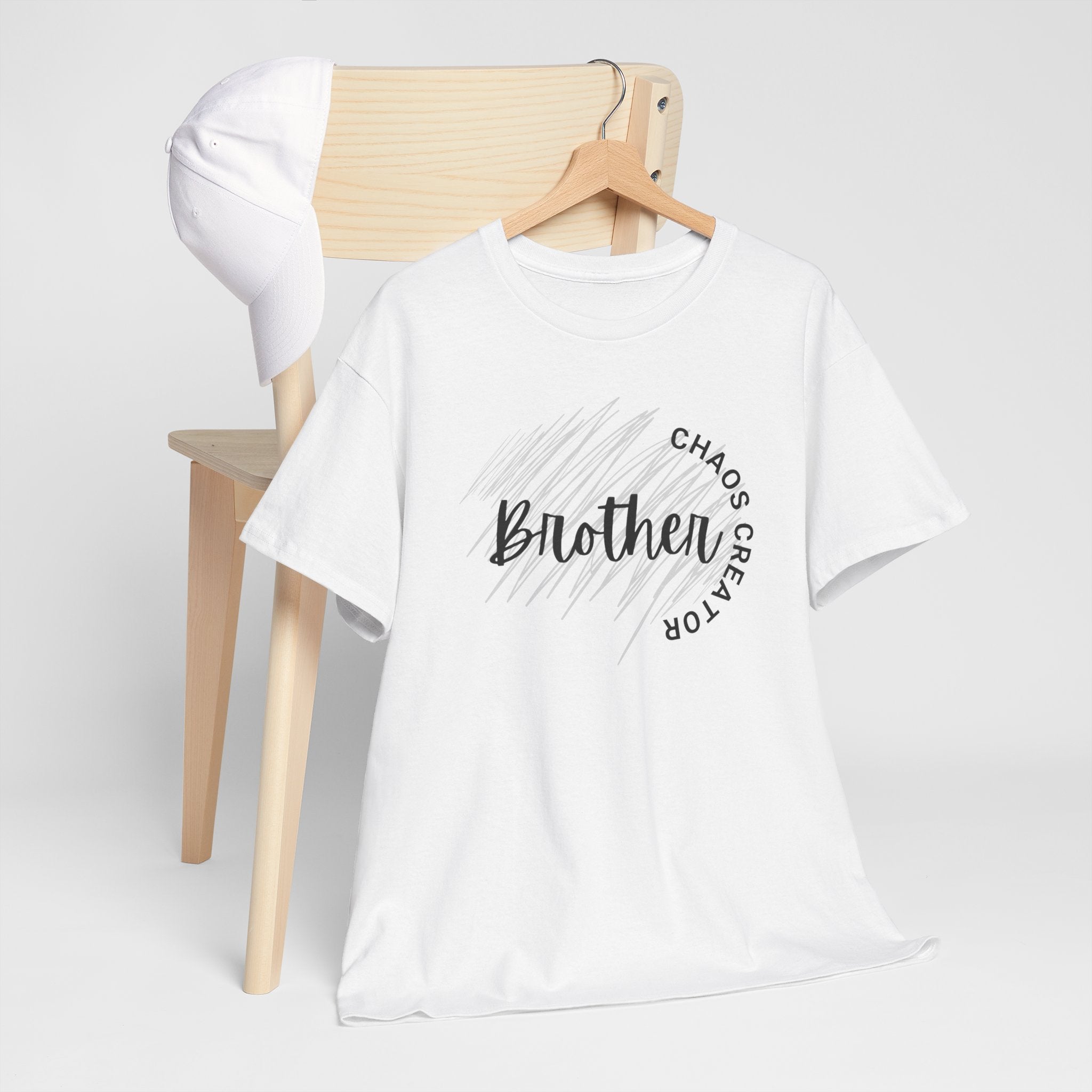 Brother Script Tee — 'Chaos Creator' Graphic Shirt for Siblings