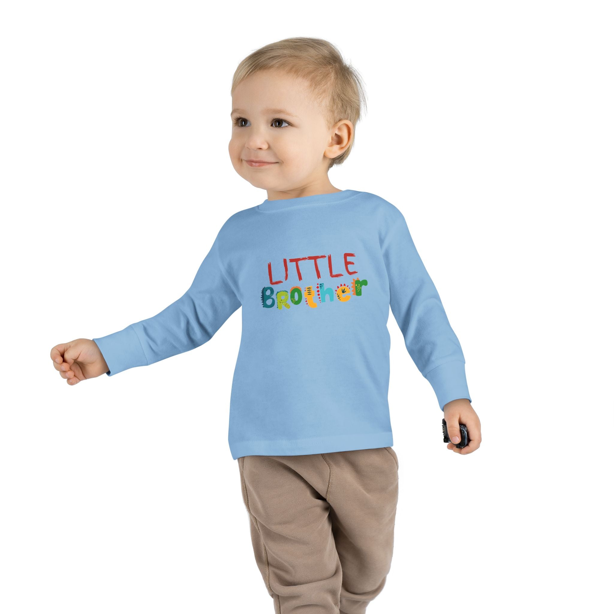Little Brother Toddler Long Sleeve Tee — Colorful Playful Sibling Shirt