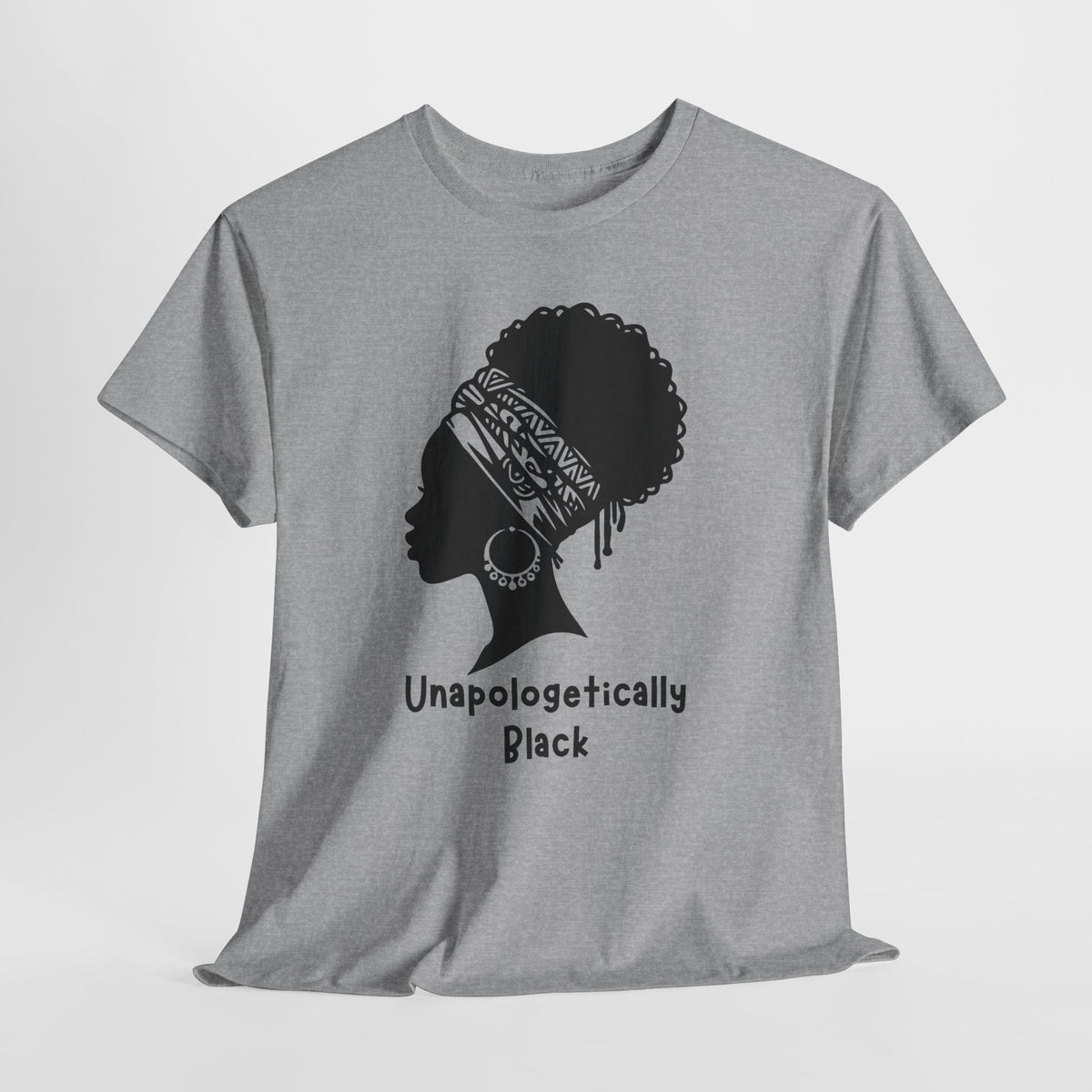 Meditative Woman Line Art Tee – "Unapologetically Black" Cotton T‑Shirt
