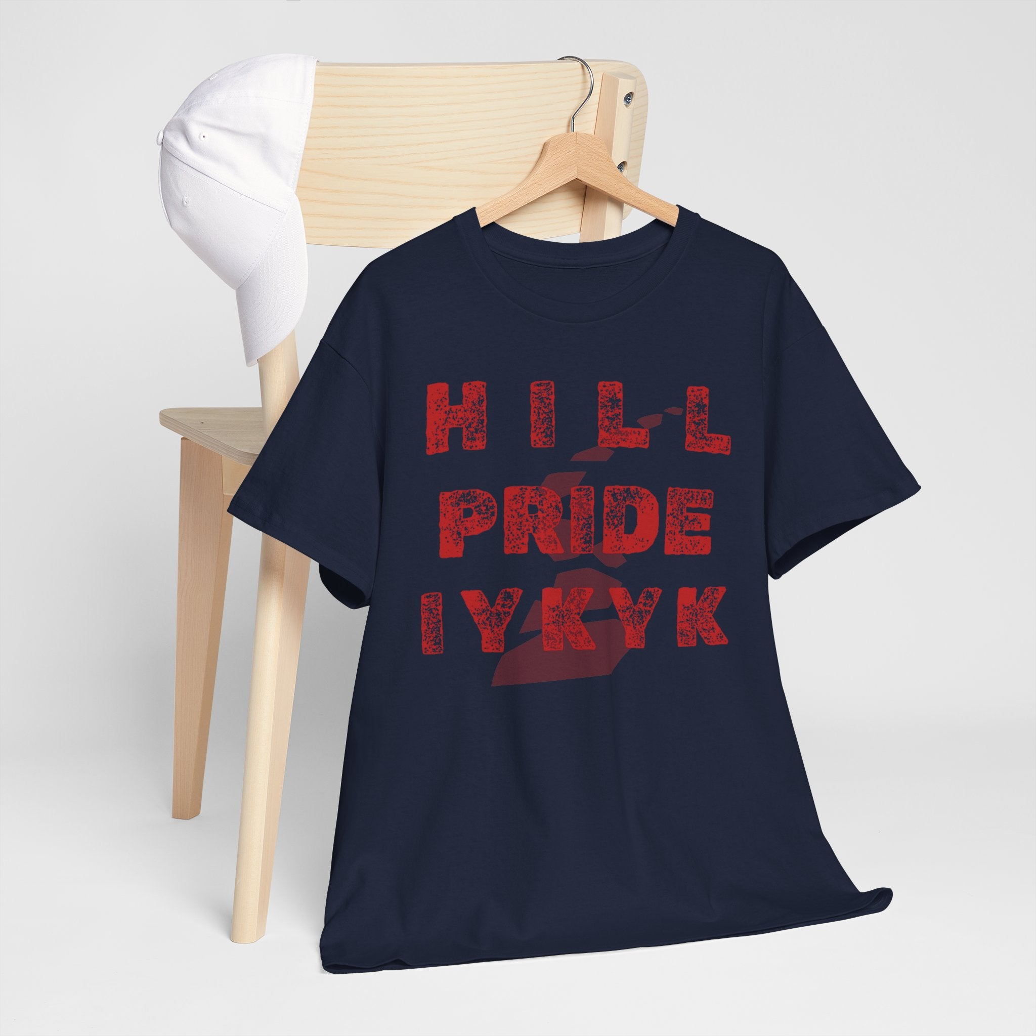 Hill Pride Cobblestone Road Graphic Tee — Red Brick Path Text Design