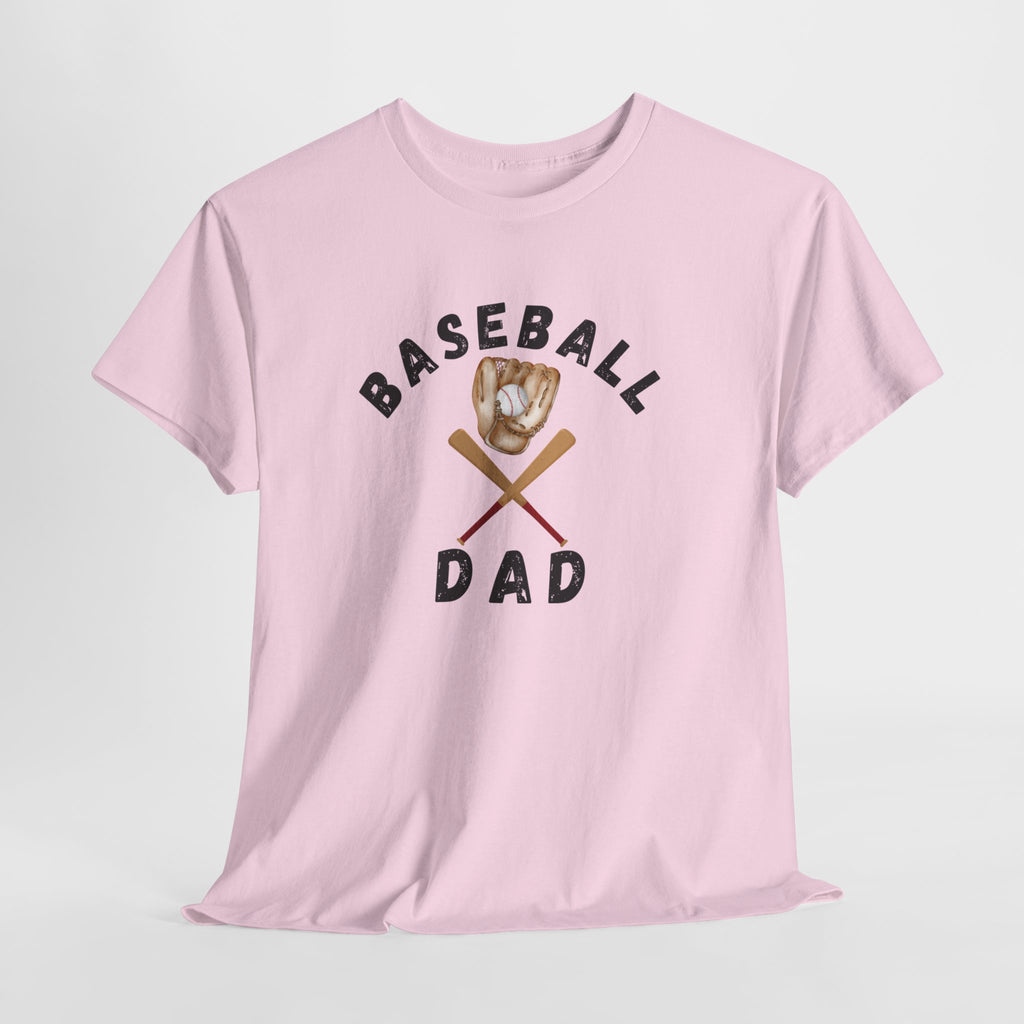Baseball Dad Tee — Vintage Glove & Crossed Bats Graphic Shirt