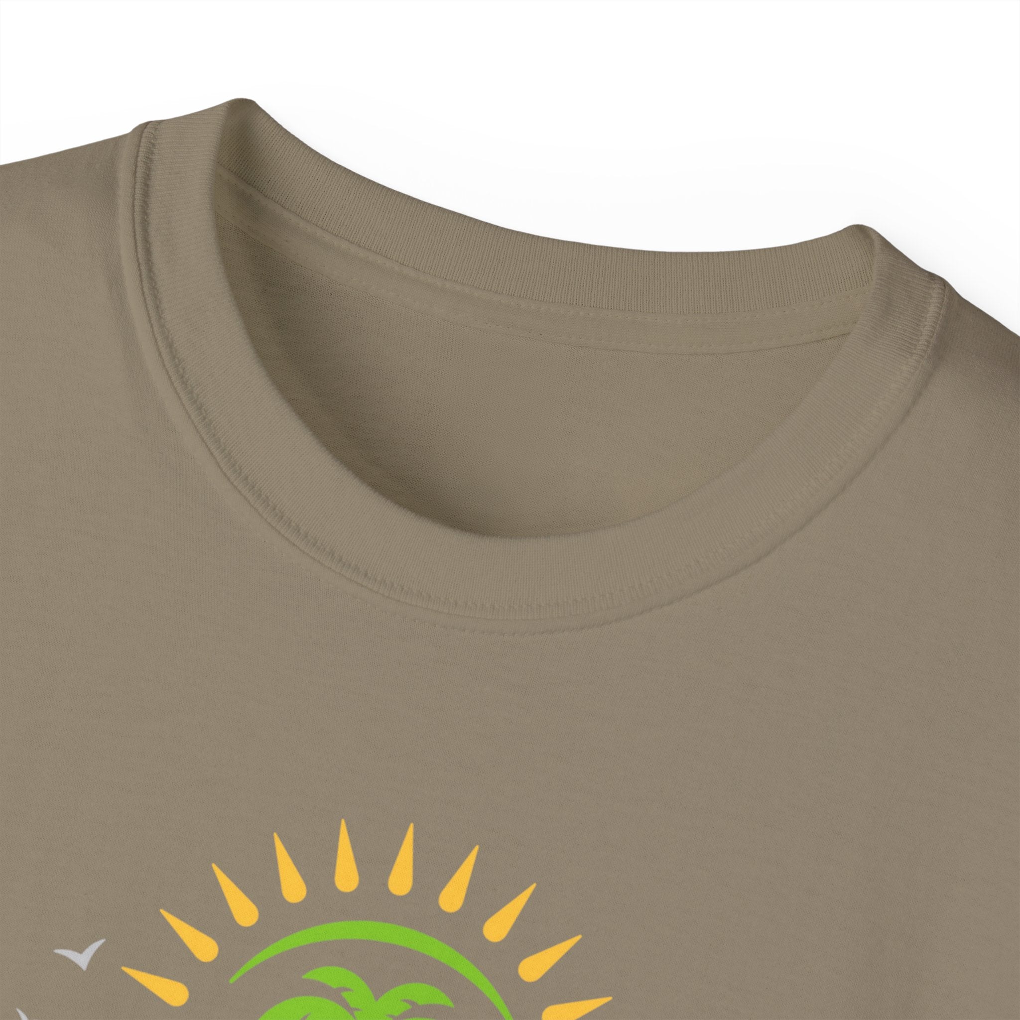 Waves and Matching Shades Tee — Retro Palm Beach Graphic T-Shirt