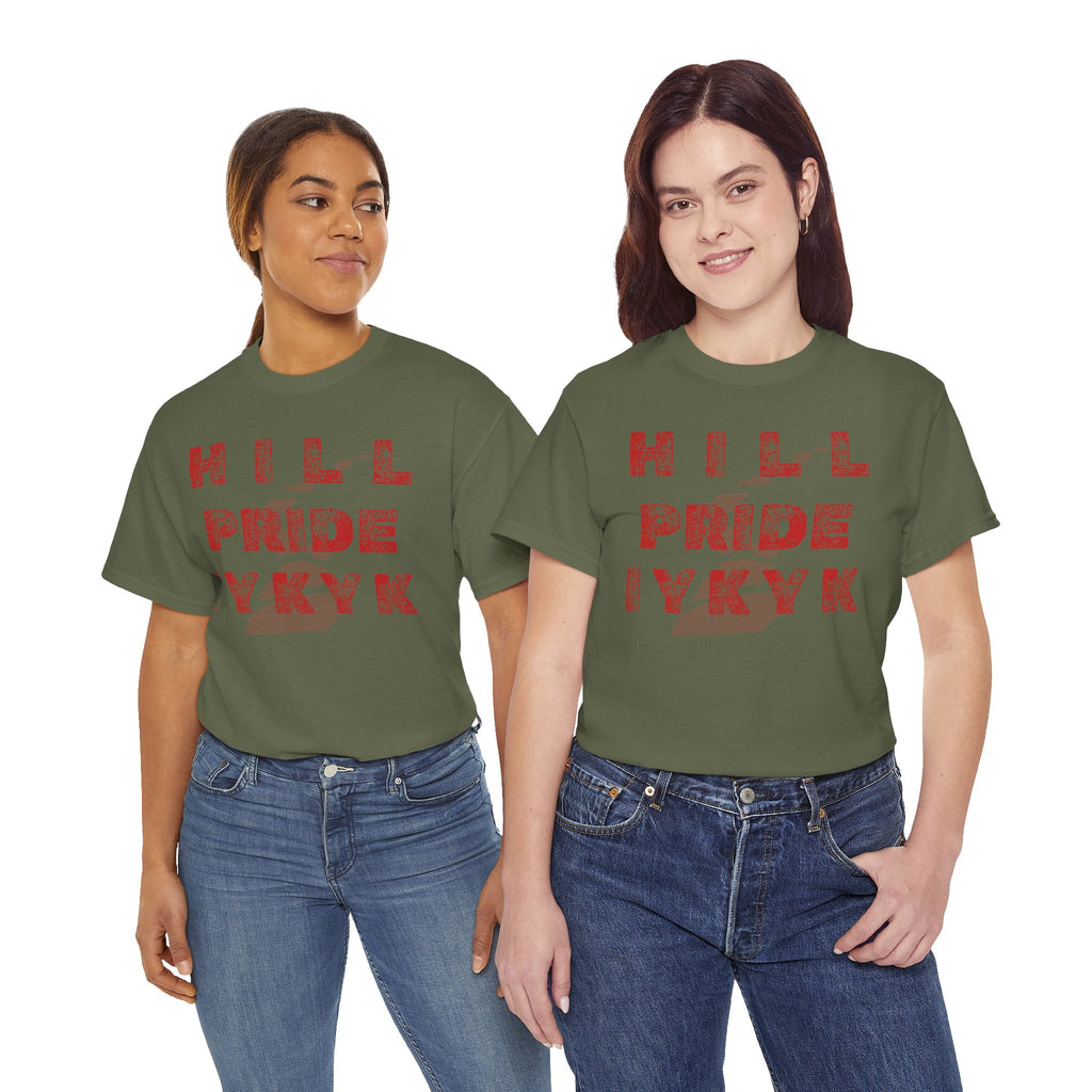 Hill Pride Cobblestone Road Graphic Tee — Red Brick Path Text Design