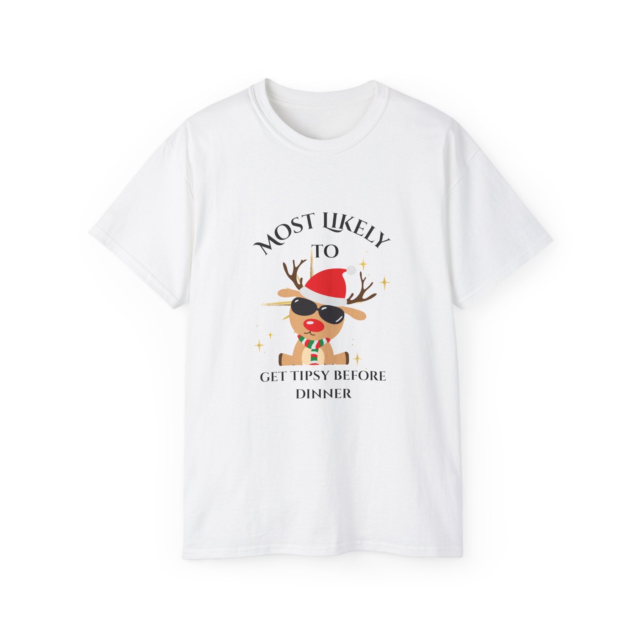 Get tipsy before...,Funny Holiday Tee, Unisex Ultra Cotton Shirt, Get Tipsy Before Dinner, Christmas Gift, Party T-Shirt, Casual Wear