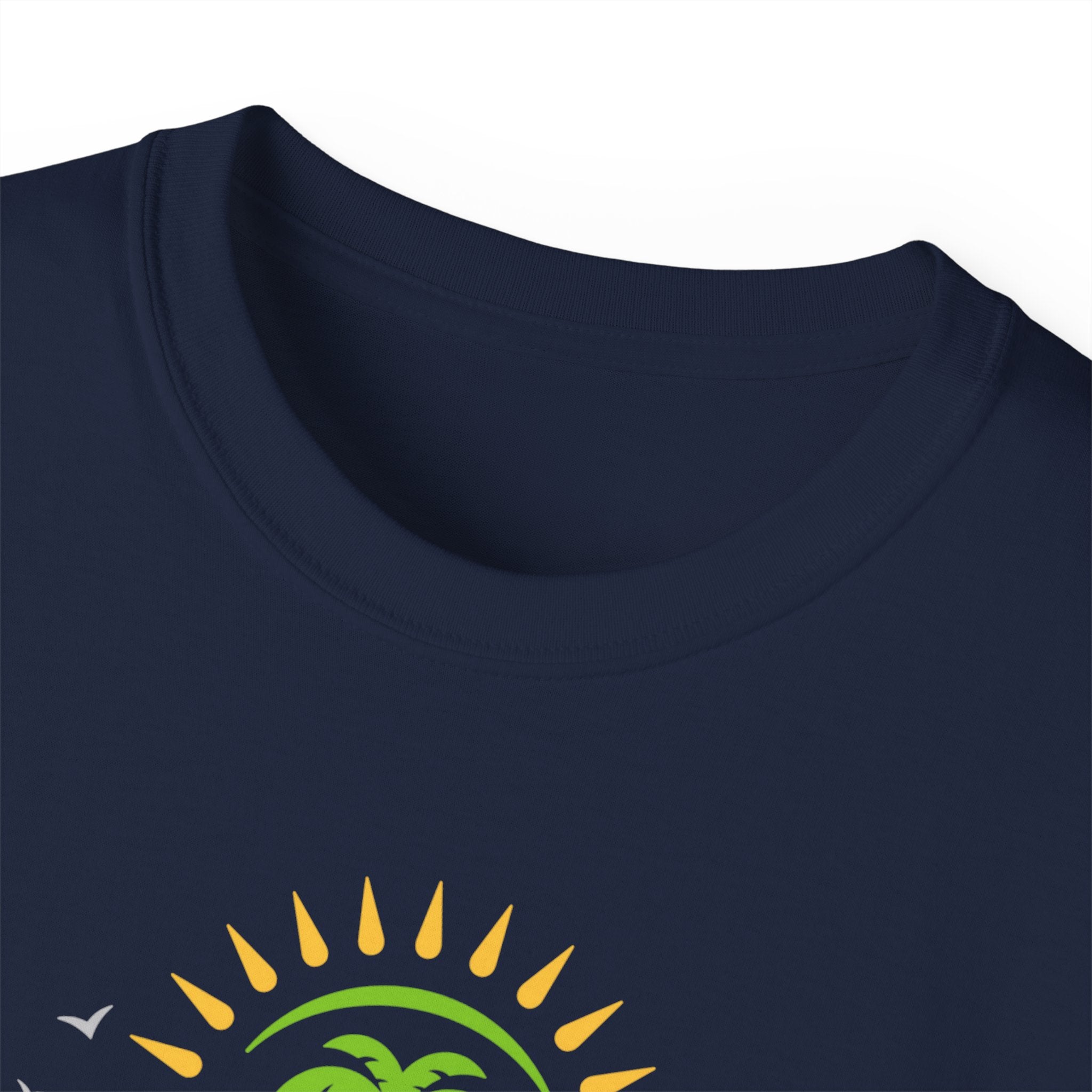 Waves and Matching Shades Tee — Retro Palm Beach Graphic T-Shirt