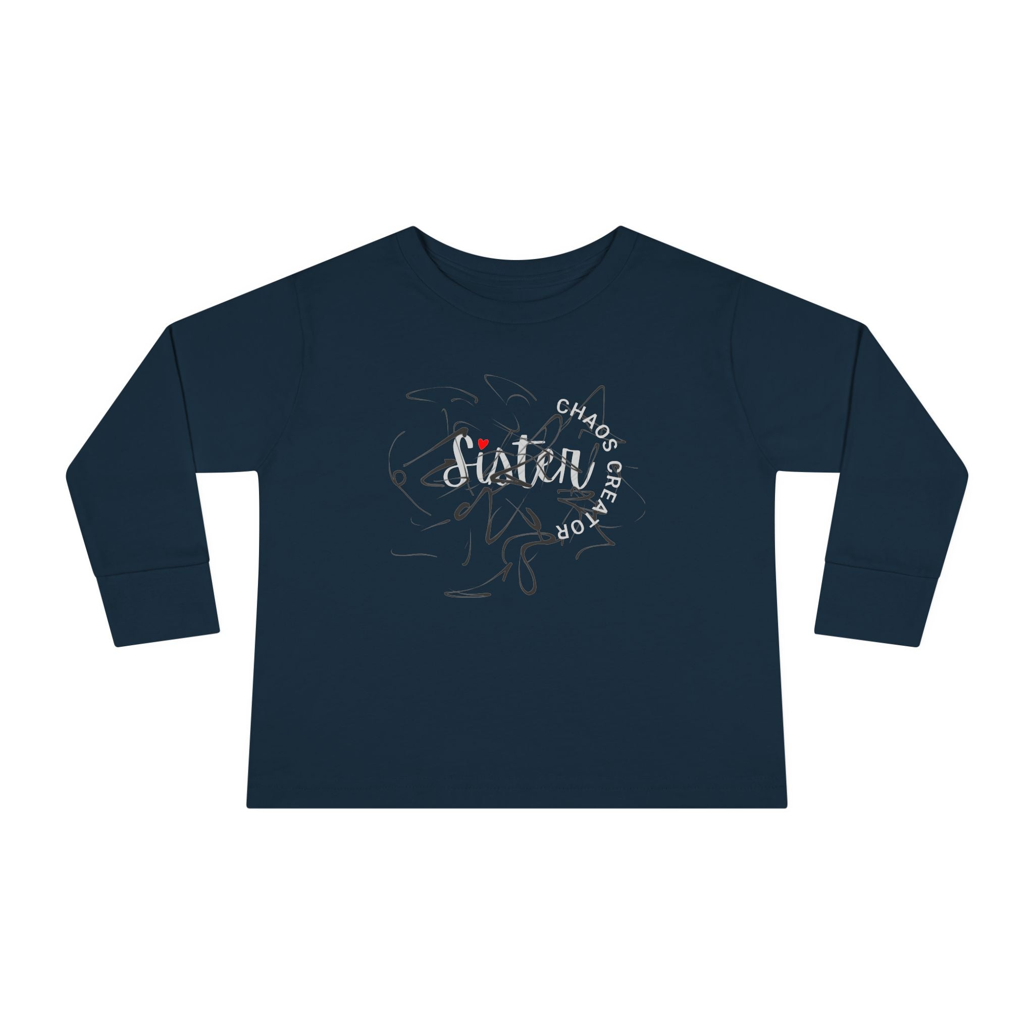 Toddler Long Sleeve Tee — 'Sister Chaos Creator' Toddler Shirt
