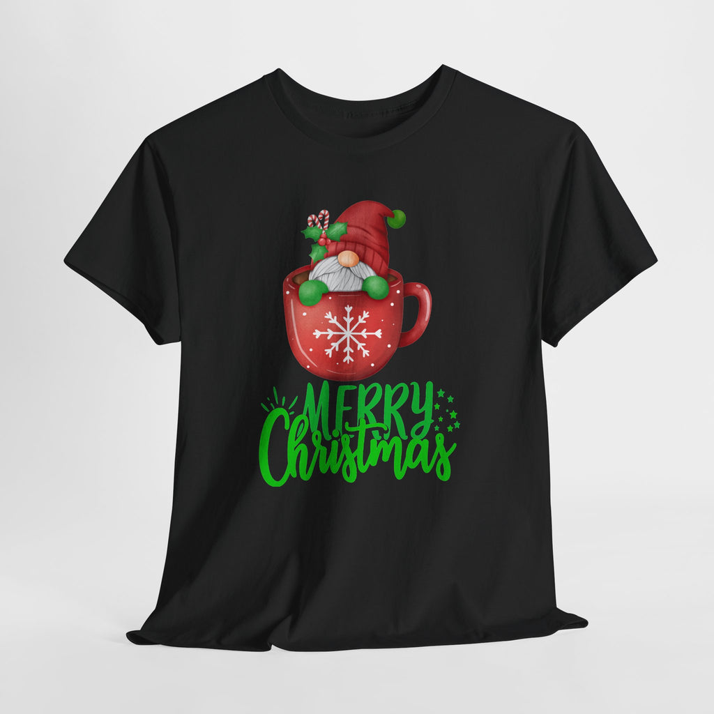 Merry Christmas Gnome in Mug Graphic T-Shirt