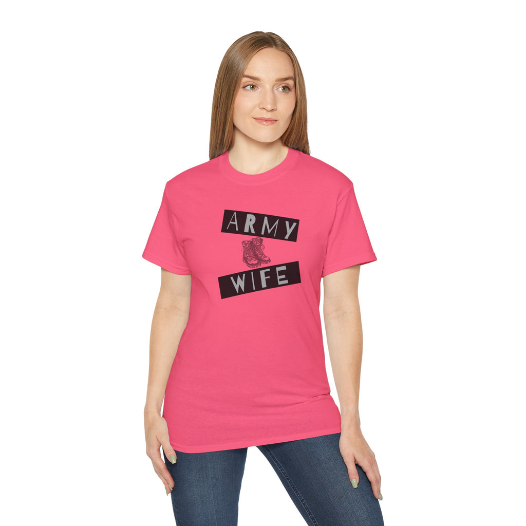 Army Wife T‑Shirt — Military Wife Tee with Combat Boot Graphic