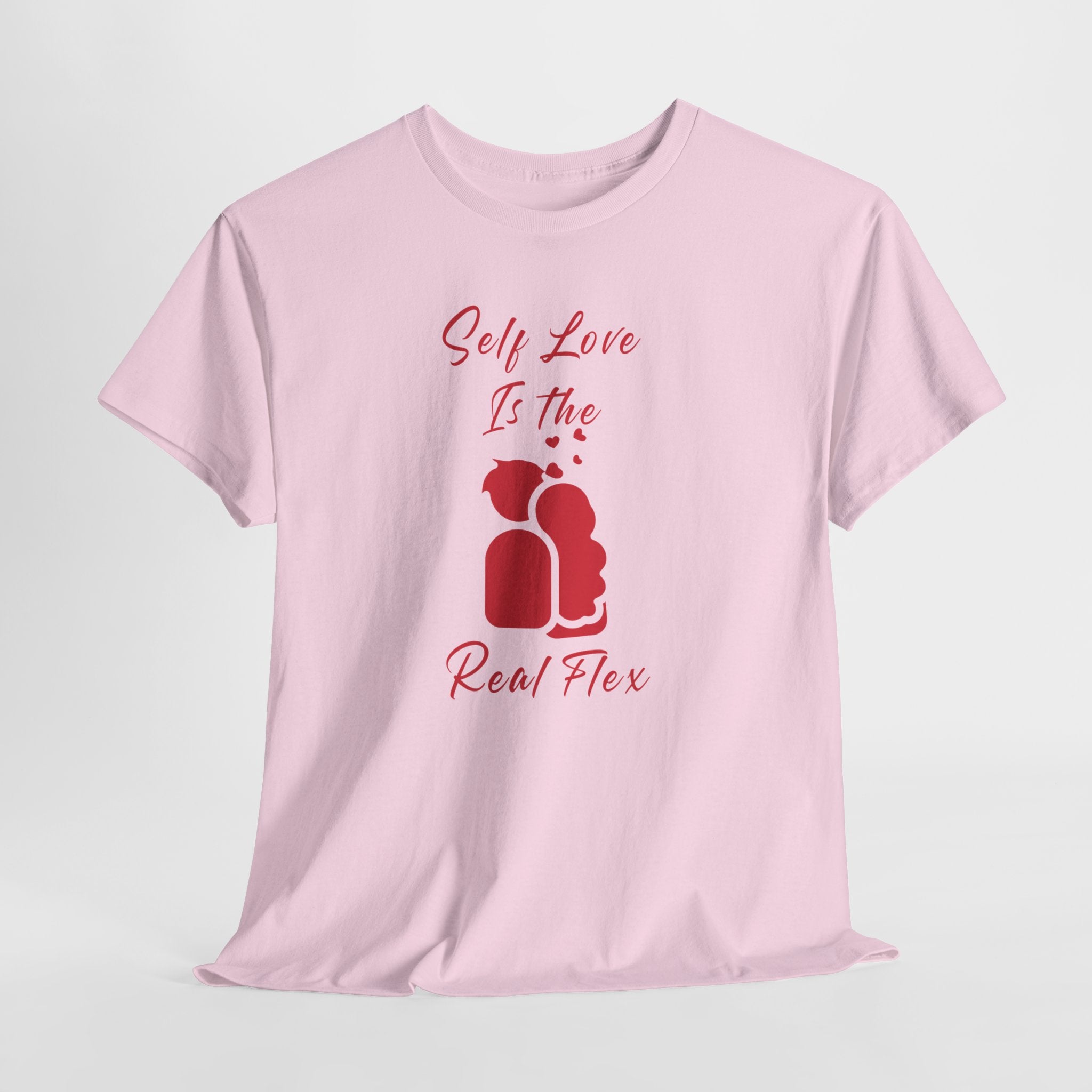 T-Shirt — "Self Love Is The Real Flex" Romantic Couple Graphic Tee
