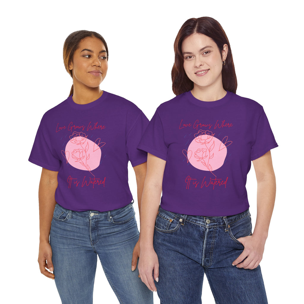 Rose Moon Graphic Tee — "Love Grows Where It’s Watered"