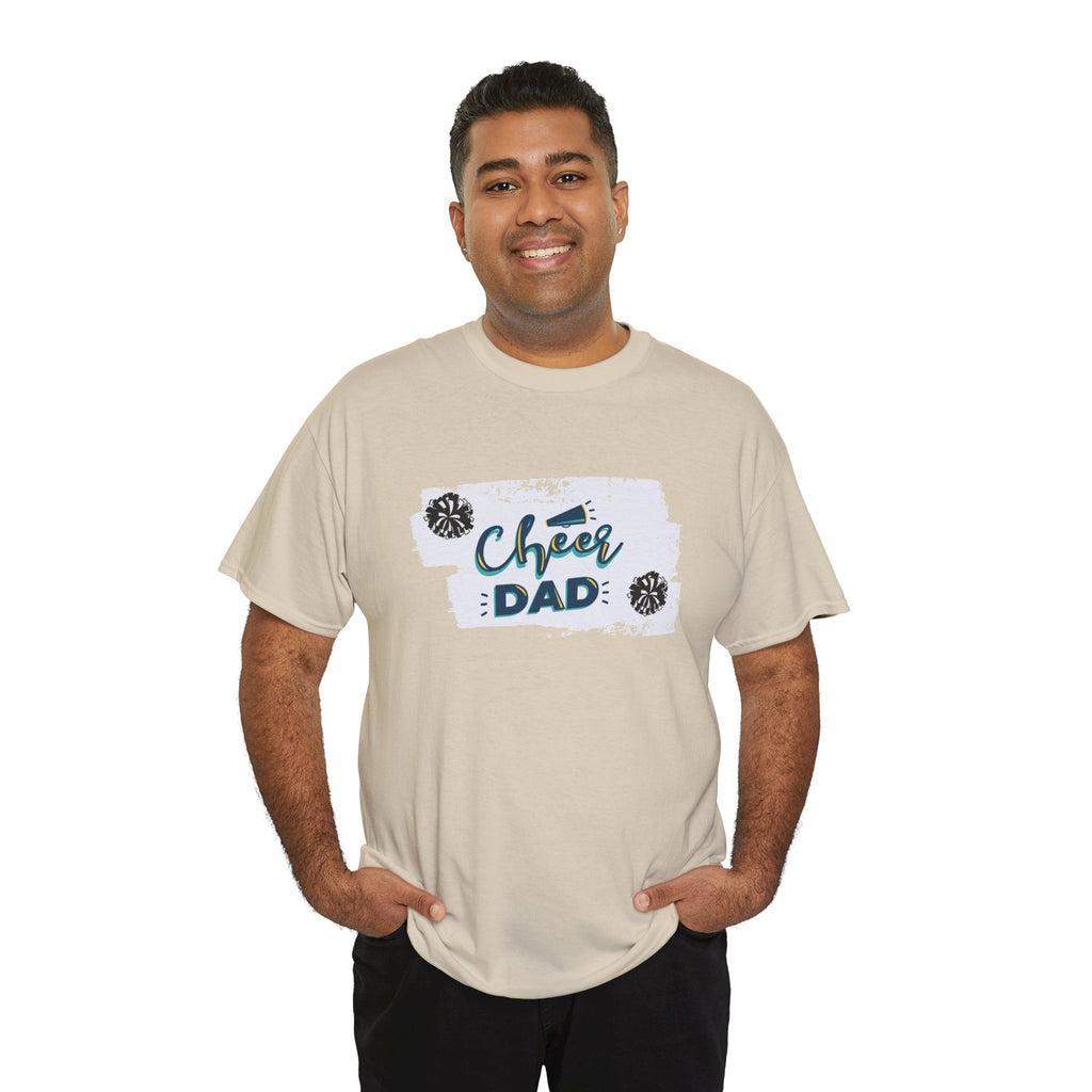 Cheer Dad T-Shirt — Cheerleading Dad Tee with Pom-Poms, Father's Day Gift