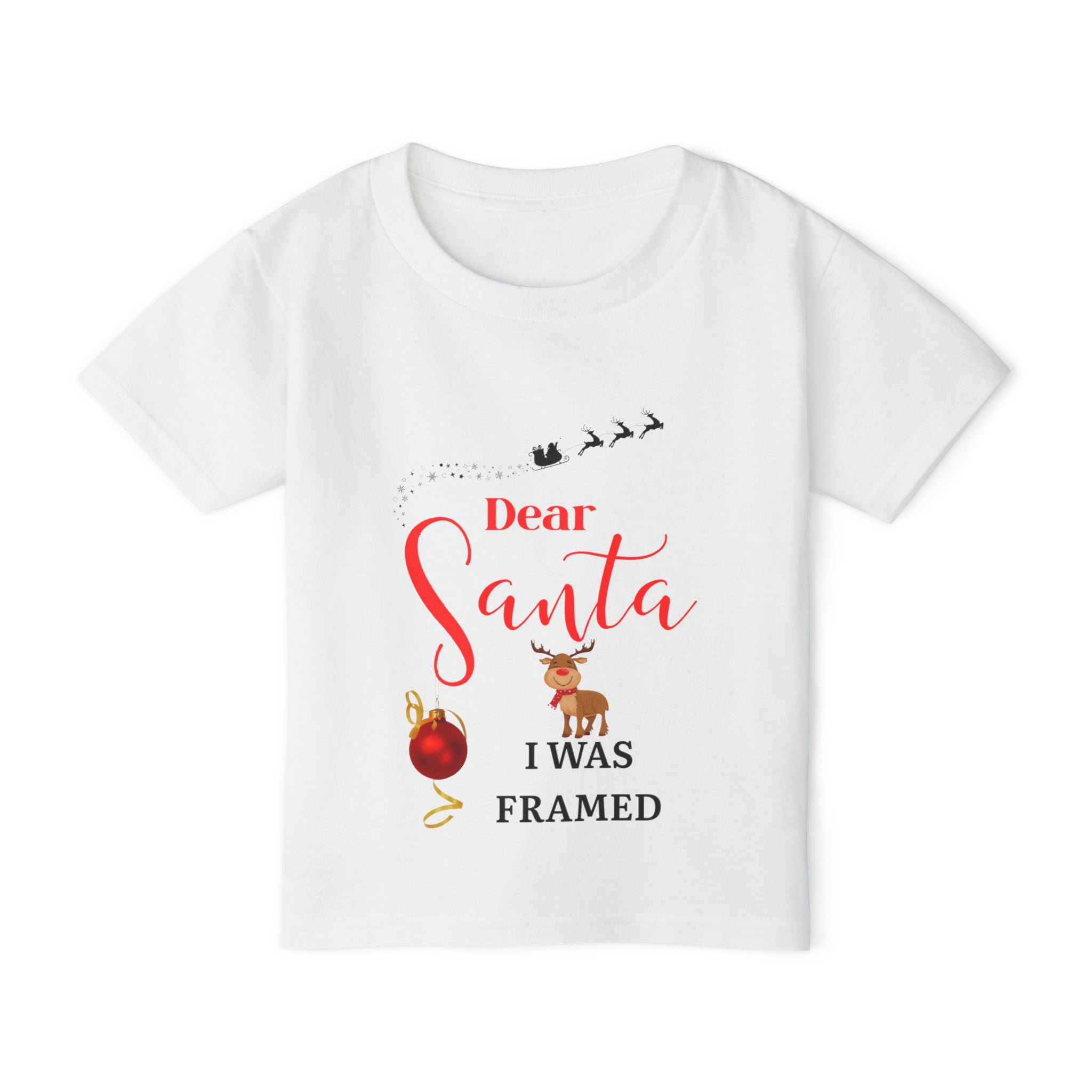 Dear Santa, I was framed Toddler T-Shirt, Christmas Gift, Kids Holiday Shirt, Cute Festive Tee, Toddler Apparel