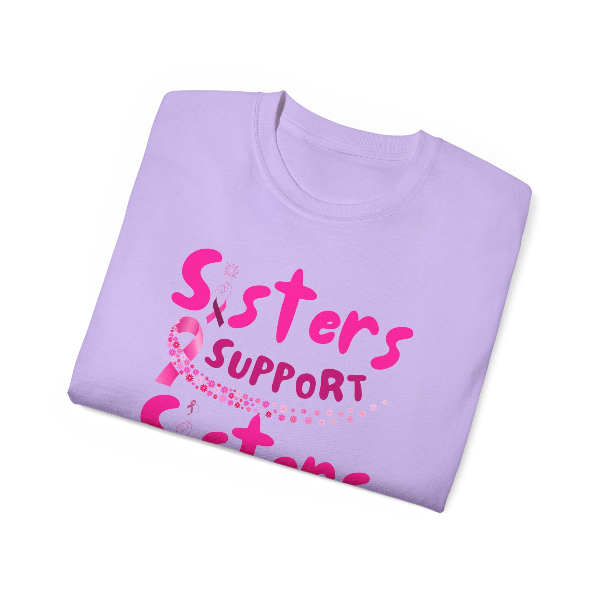 Sisters Support Sisters Pink Ribbon Tee