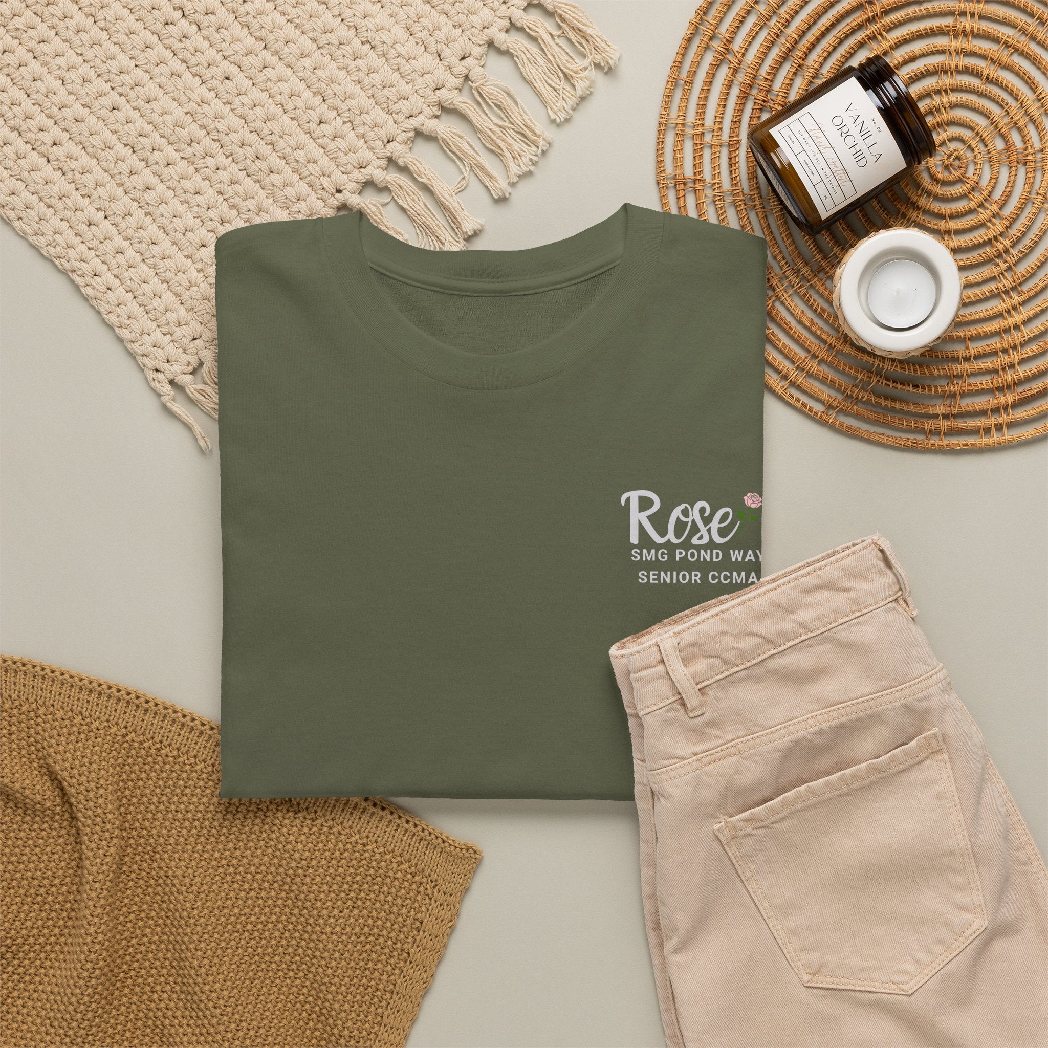 Rose Logo Tee — Minimal Work T‑Shirt with a Rose
