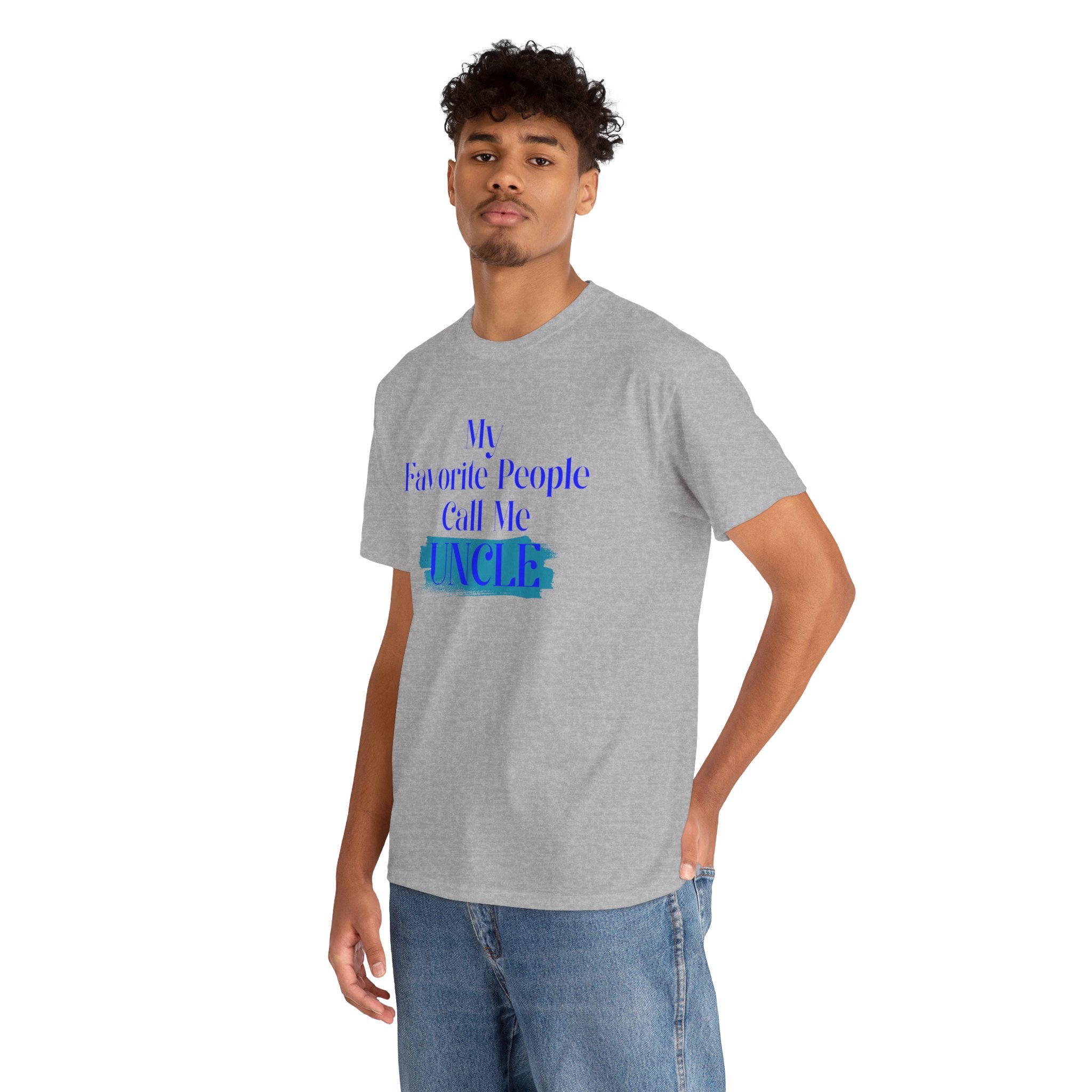 Uncle T‑Shirt — "My Favorite People Call Me UNCLE" Blue Brushstroke Tee