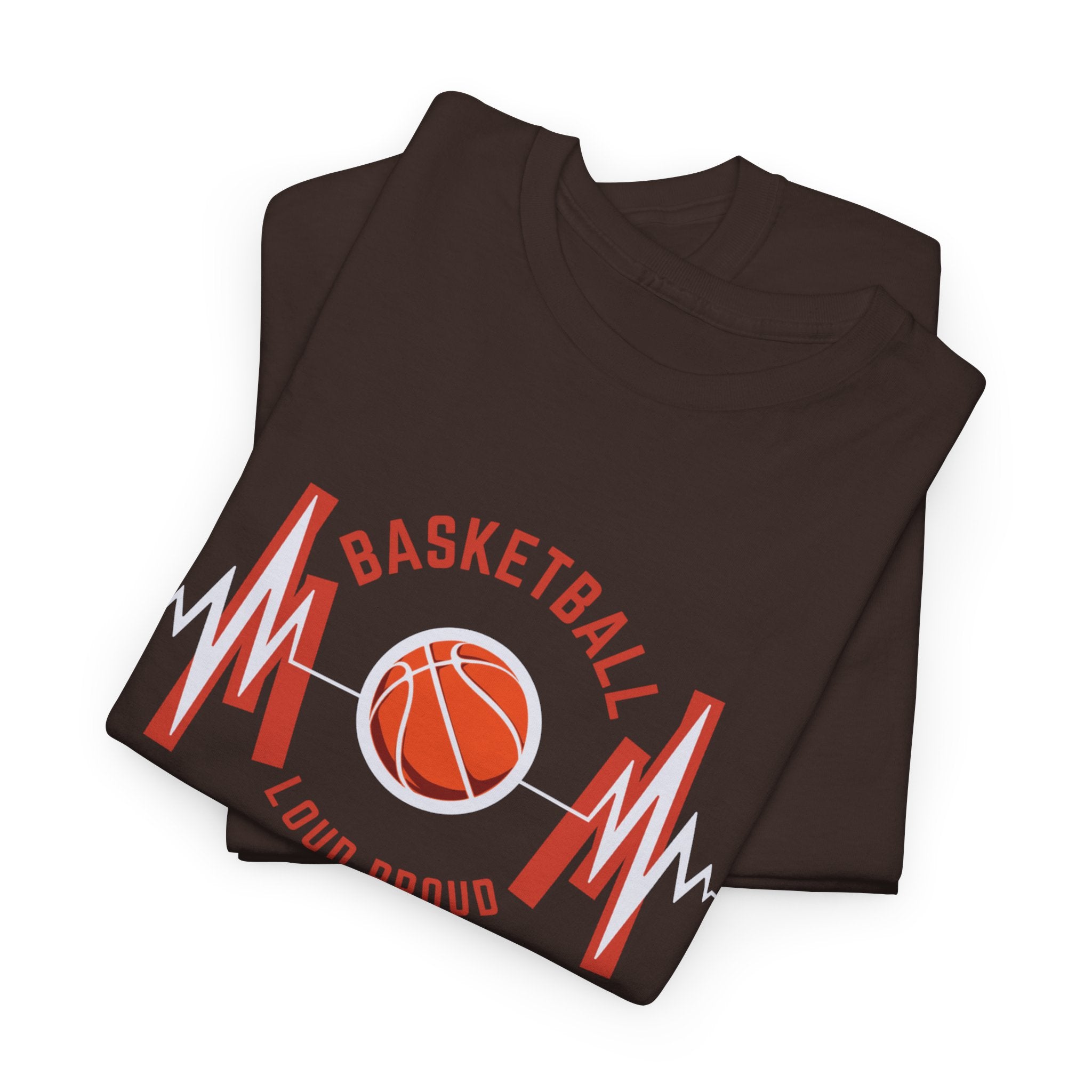 Basketball Mom Loud Proud Tee — Heartbeat Hoop Graphic T‑Shirt