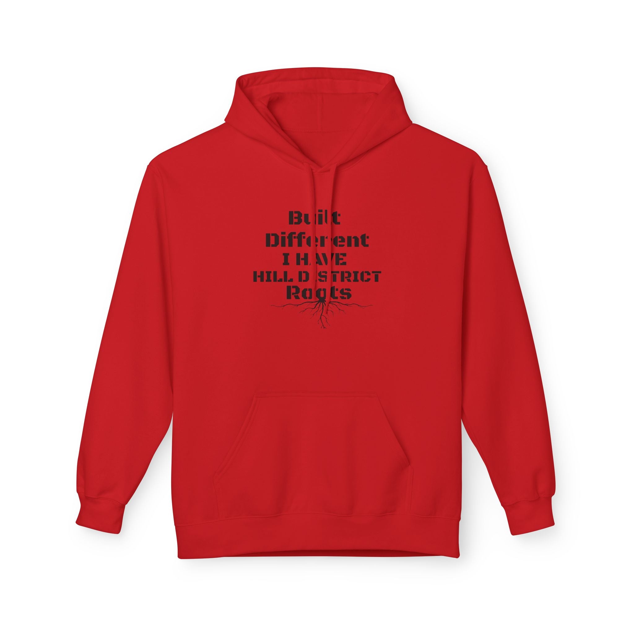 Hoodie — "Built Different, I Have Hill district Roots" Minimal Graphic Pullover