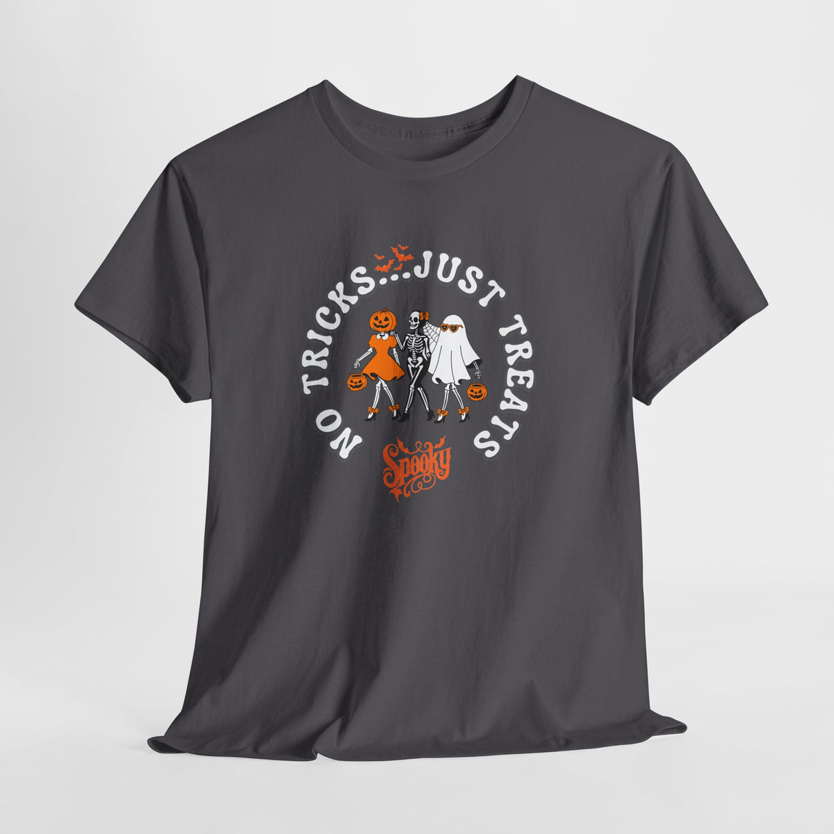 Halloween 'No Tricks, Just Treats' Tee — Costume and Candy Graphic Shirt