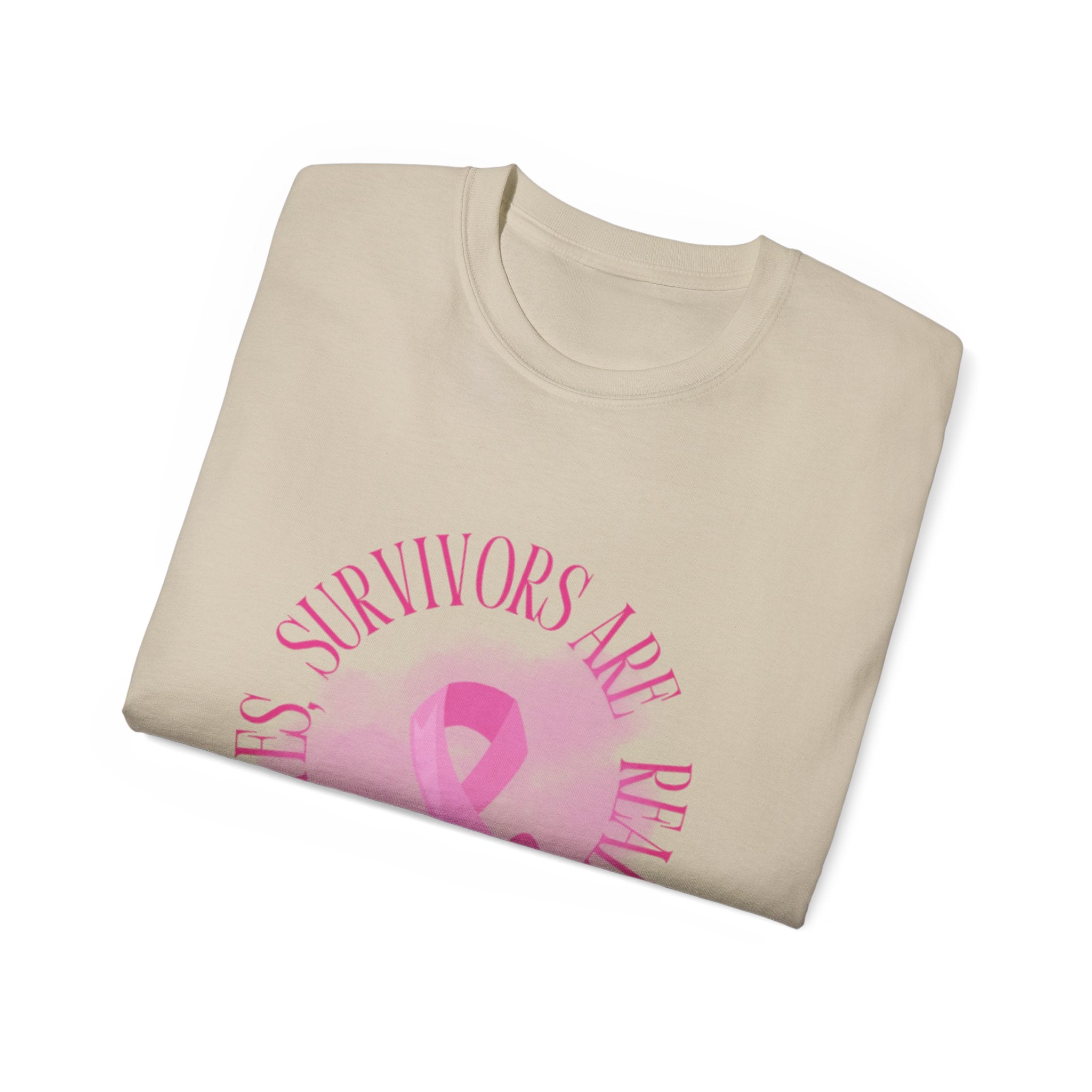 Breast Cancer Survivors Are Real T-Shirt — Pink Ribbon Boxing Gloves Tee