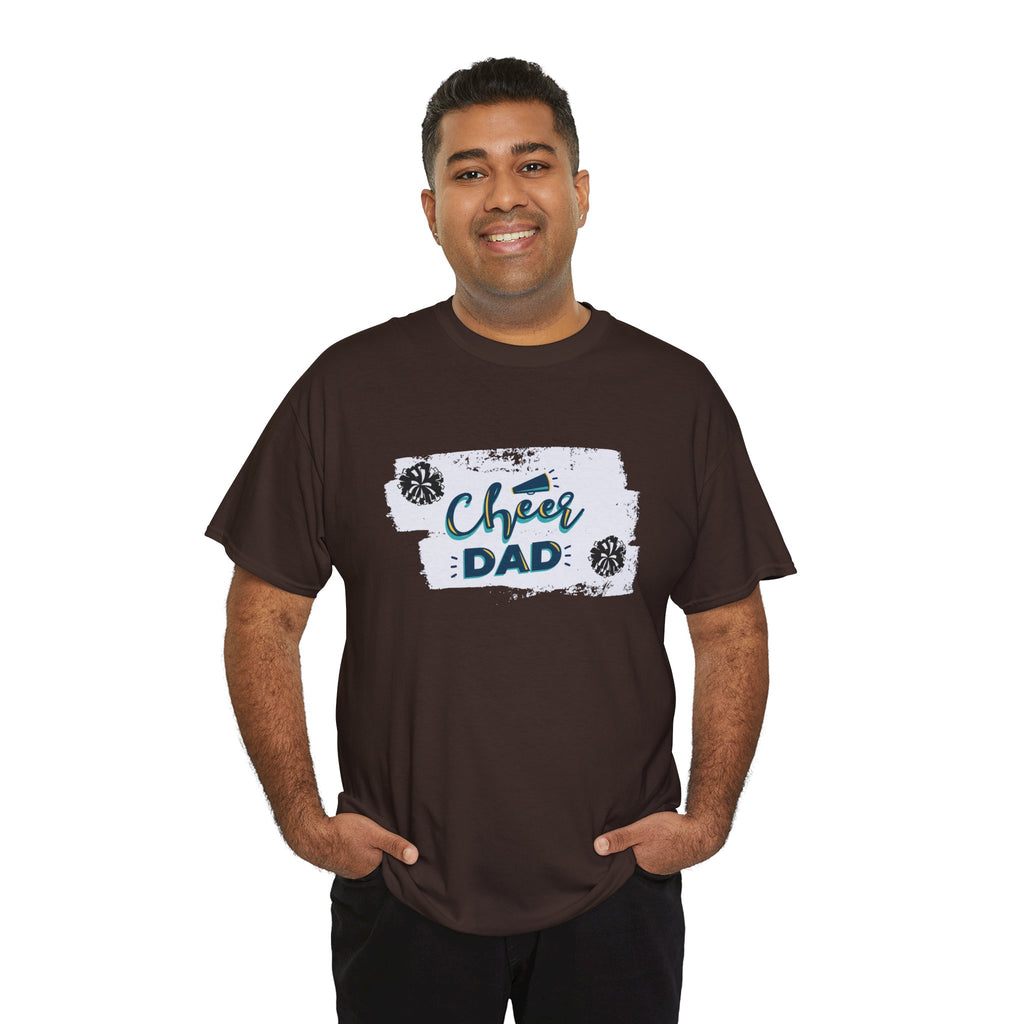 Cheer Dad T-Shirt — Cheerleading Dad Tee with Pom-Poms, Father's Day Gift