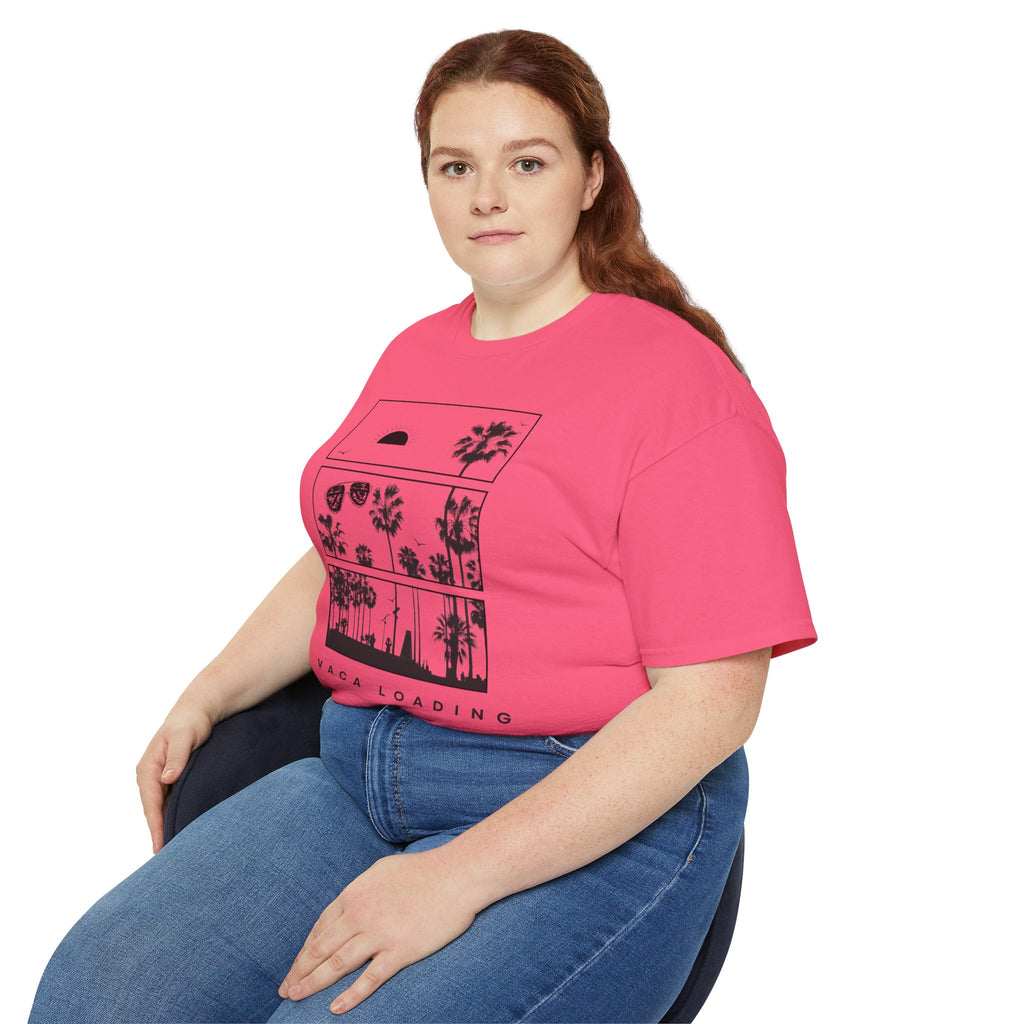 Vacation Loading T‑Shirt — Retro Palm & Sunset Graphic Tee