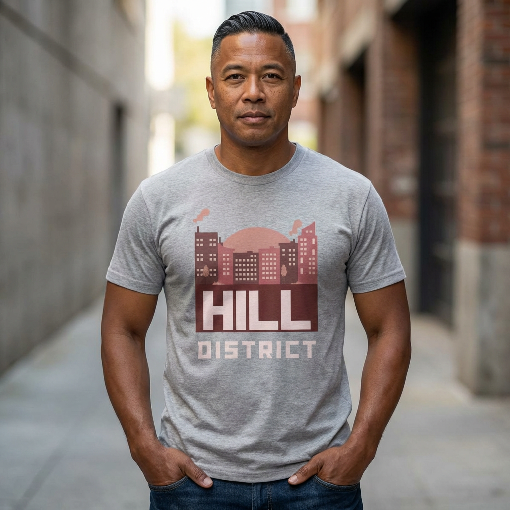 Hill District Cityscape Tee — Retro Neighborhood Skyline T-Shirt