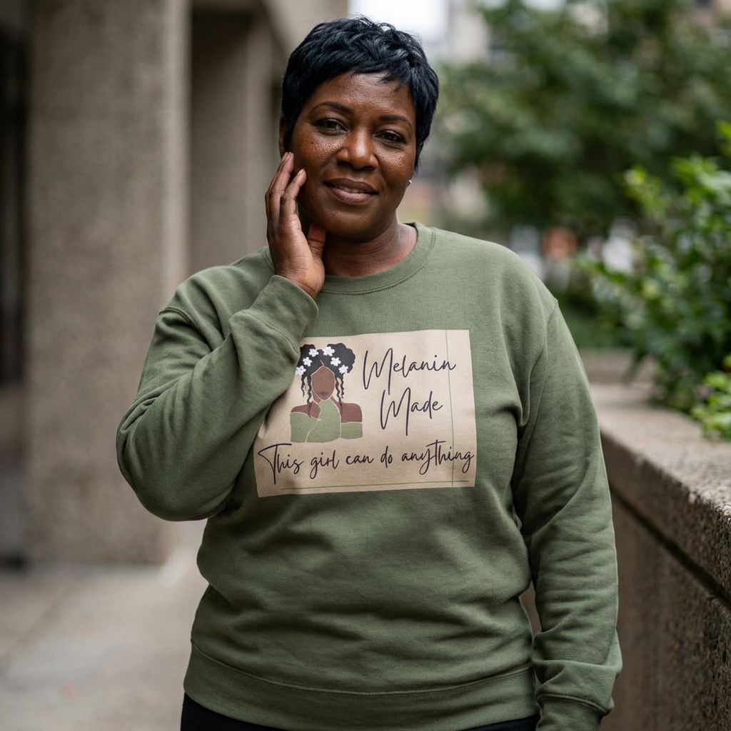 Melanin Made Sweatshirt — "This girl can do anything" Empowerment Crewneck