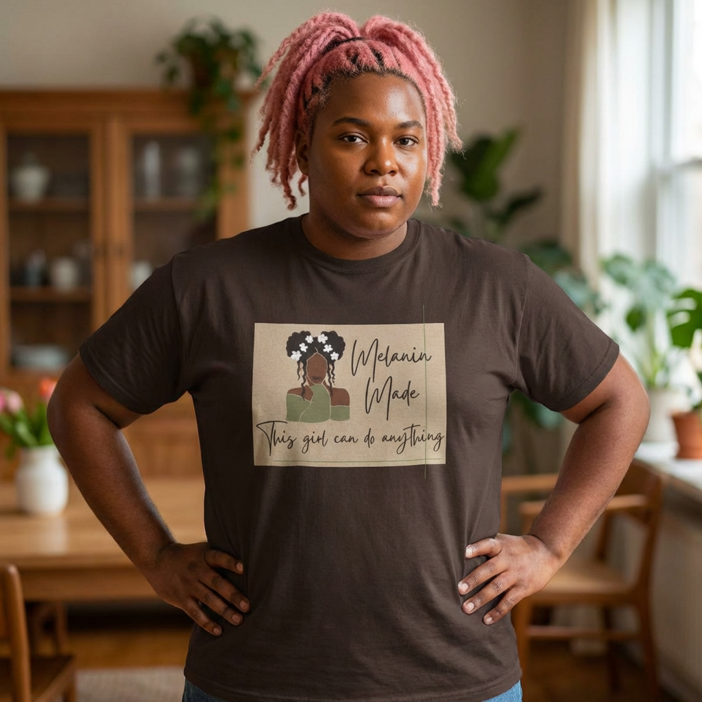 Inspirational Melanin Made Tee — "This girl can do anything"