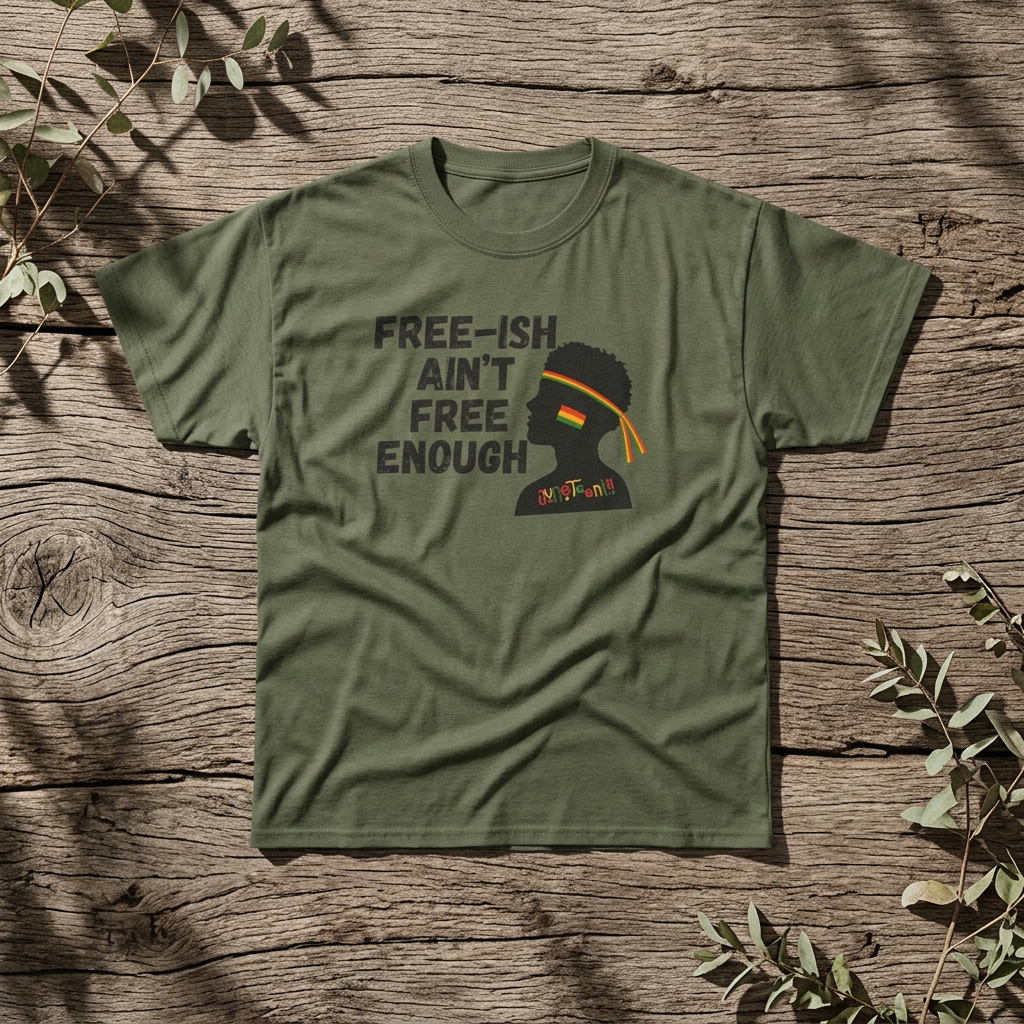 T-Shirt — "Free-ish Ain't Free Enough" Afrocentric Graphic Tee