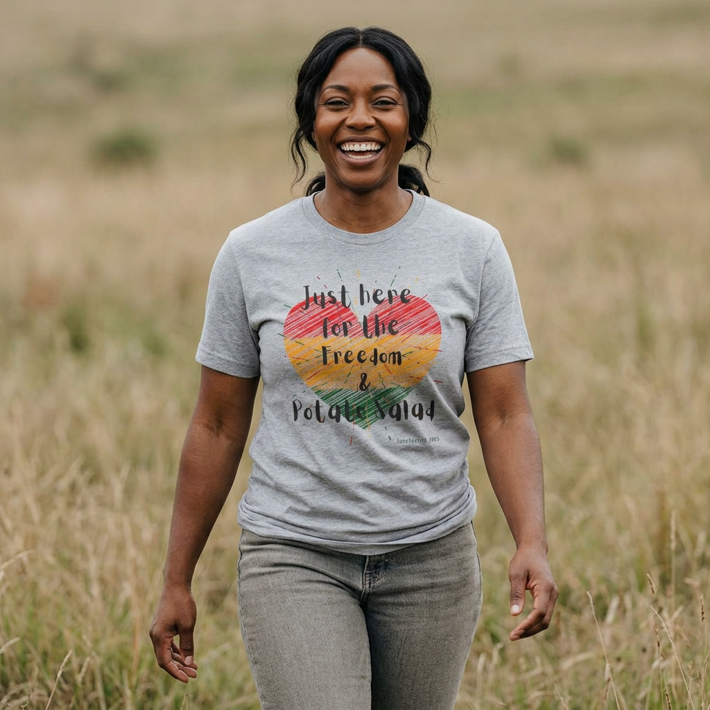 Heart Freedom T-Shirt – "Just Here for the Freedom" Inspirational Graphic Tee