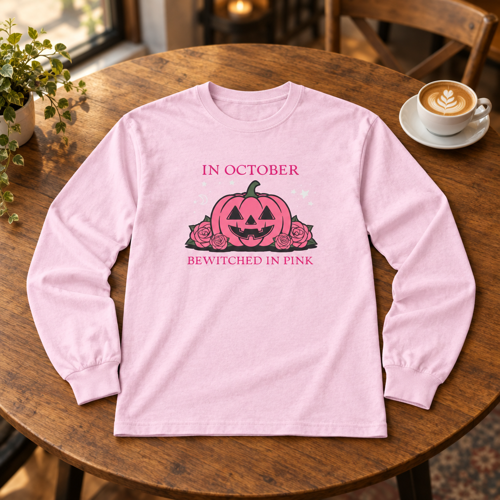 Breast Cancer Awareness Long Sleeve Tee — "Together We Fight" Pink Ribbon