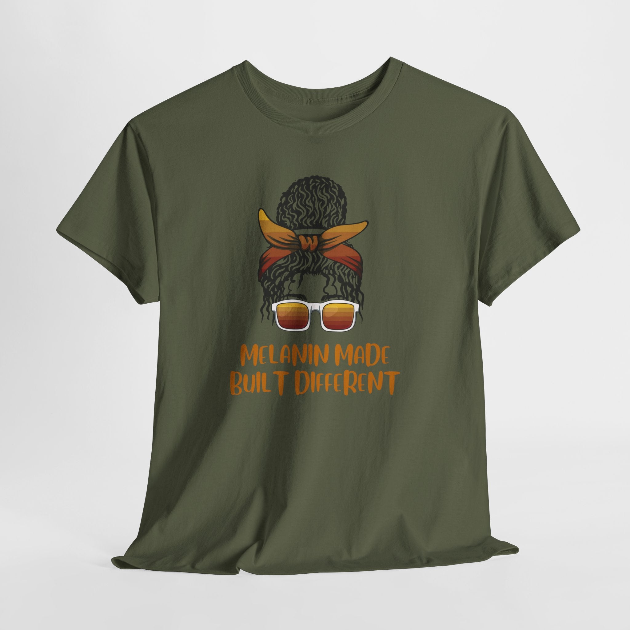 T-Shirt — "Melanin Made, Built Different" Graphic Tee