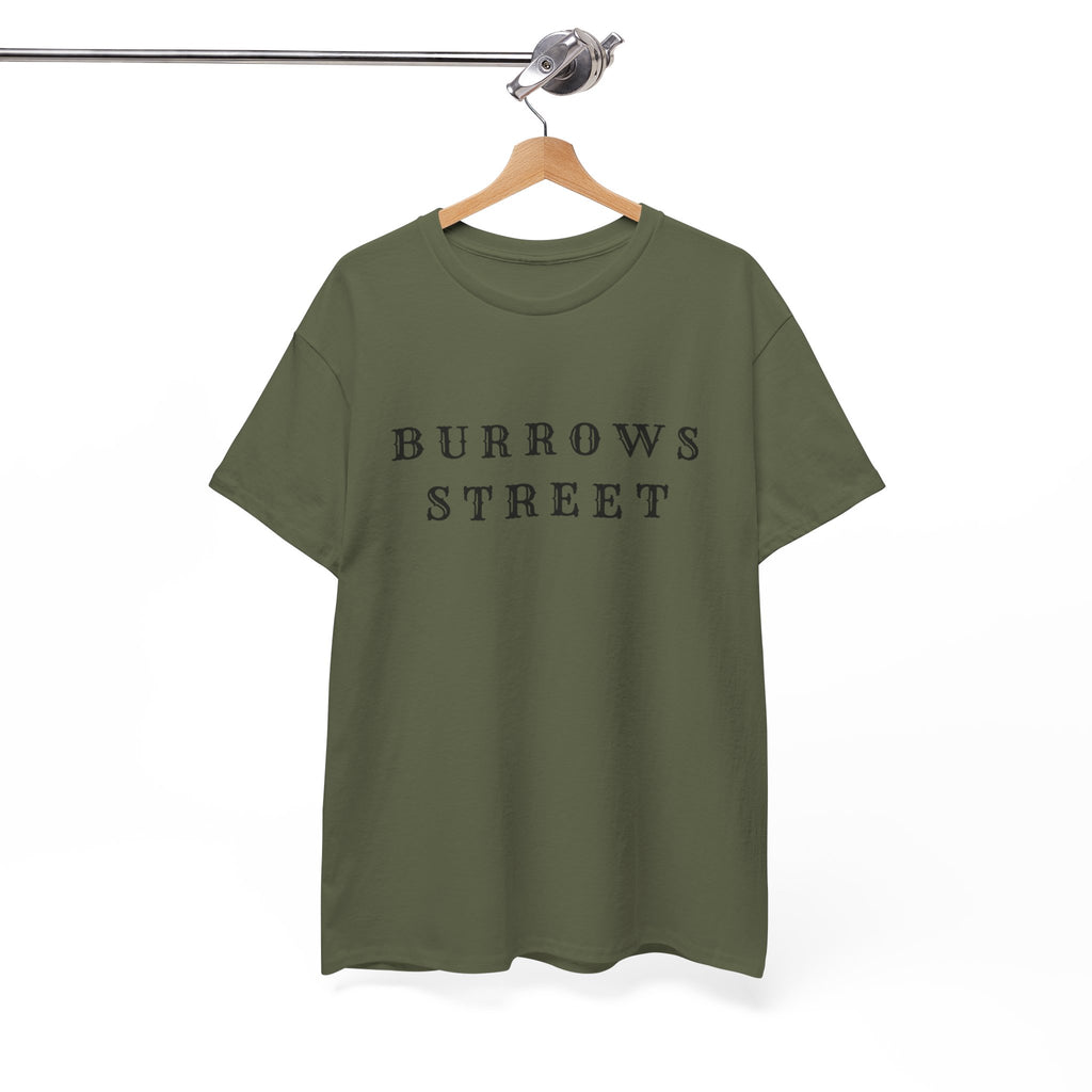 Burrows Street T‑Shirt — Minimalist Vintage Lettering Tee