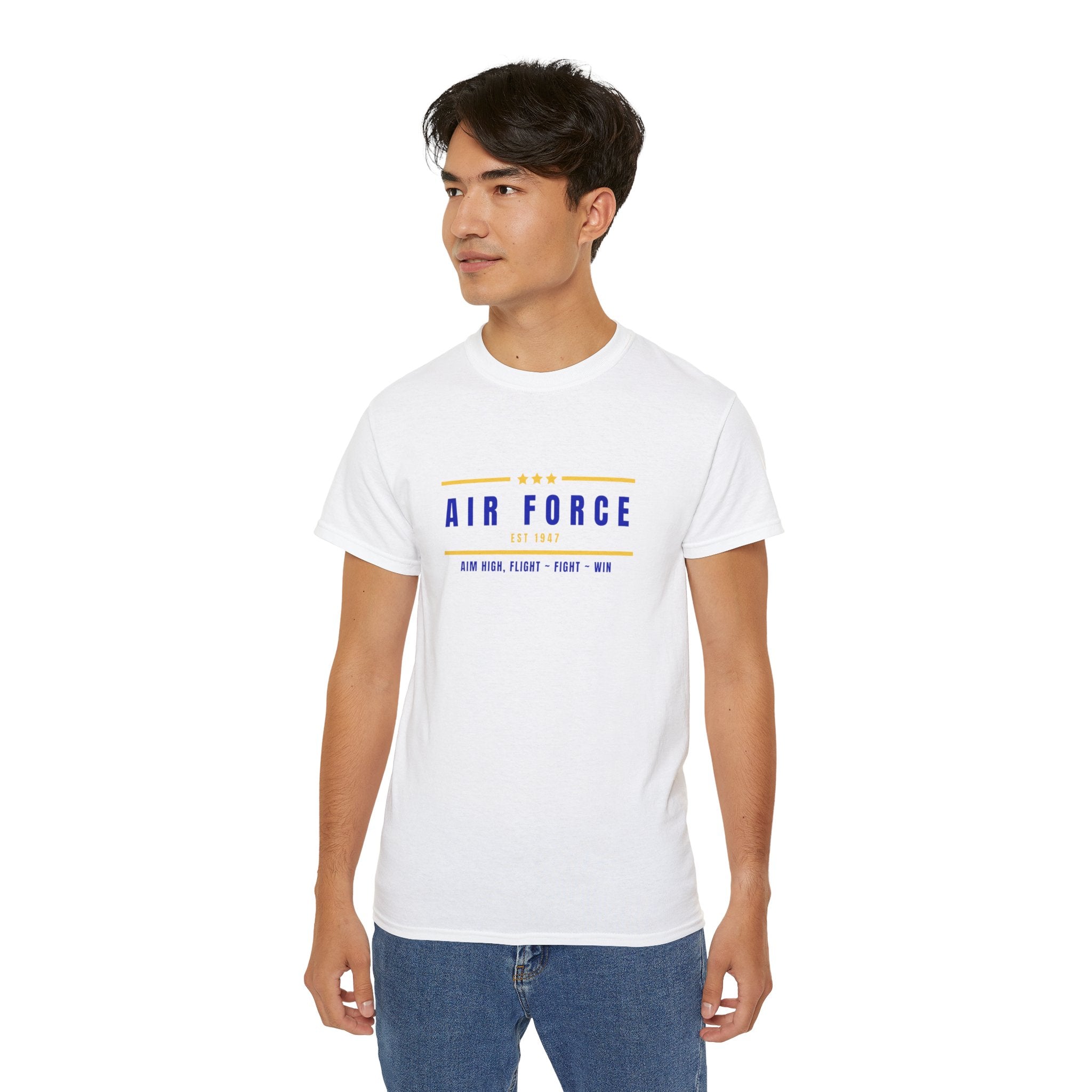 Air Force Vintage Stripe Tee — "Air Force" Graphic T-Shirt