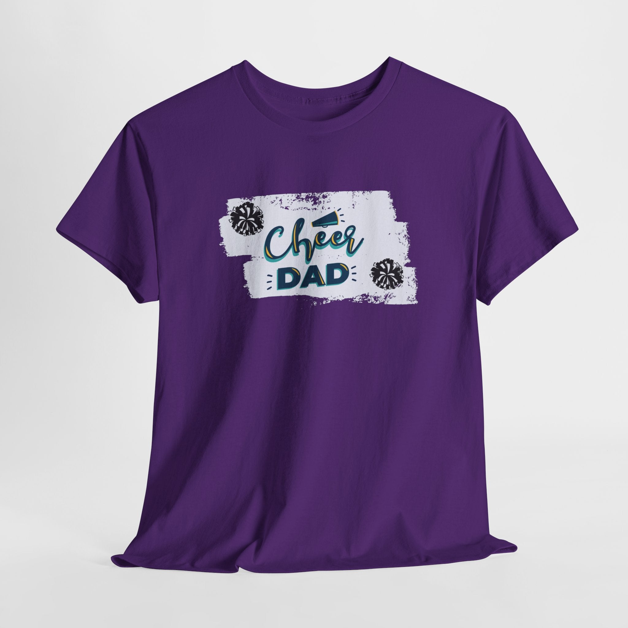 Cheer Dad T-Shirt — Cheerleading Dad Tee with Pom-Poms, Father's Day Gift