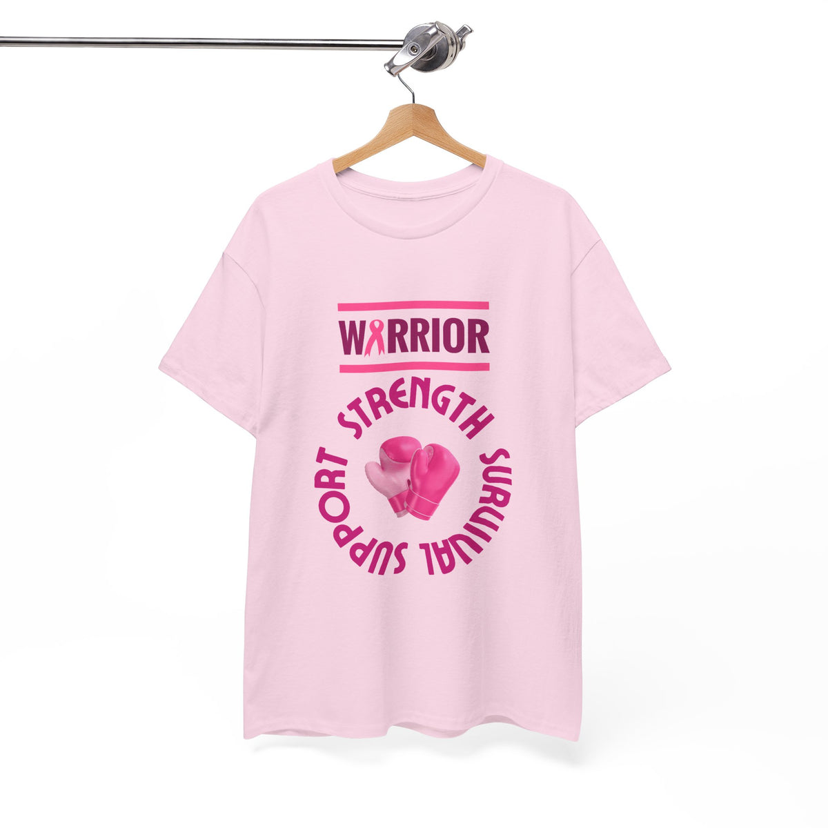 Breast Cancer Warrior T-Shirt — Strength, Support, Survival Pink Gloves Design