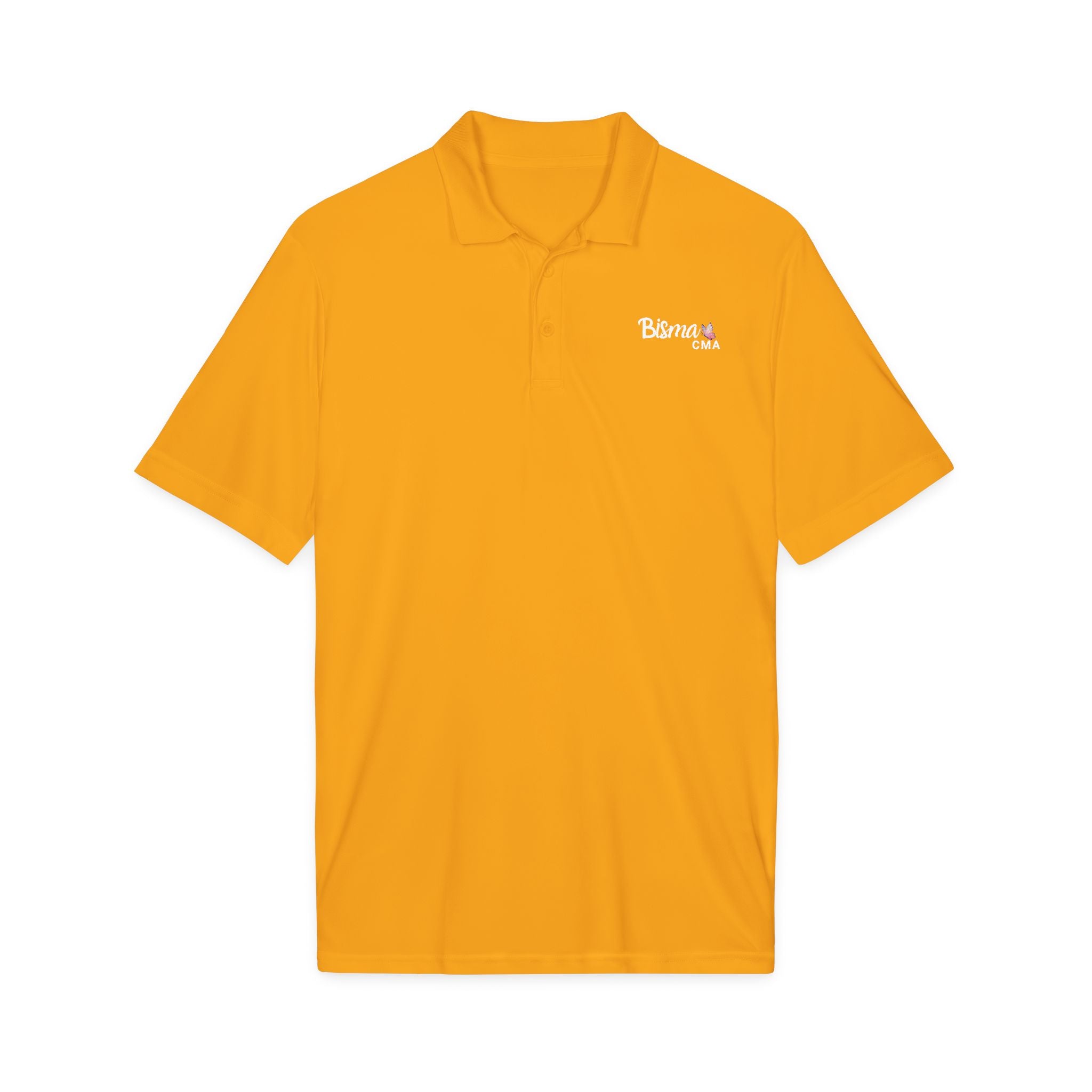 Bisma Embroidered CMA Polo Shirt — 'Butterfly' Logo Performance Golf Polo